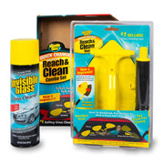 Invisible Glass 99031 Reach & Clean Glass Windshield Cleaner Tool Combo Kit With Premium Aerosol Glass Cleaner, Extendable Handle, (2) Reusable Quick Change Microfibers, and Storage Bag