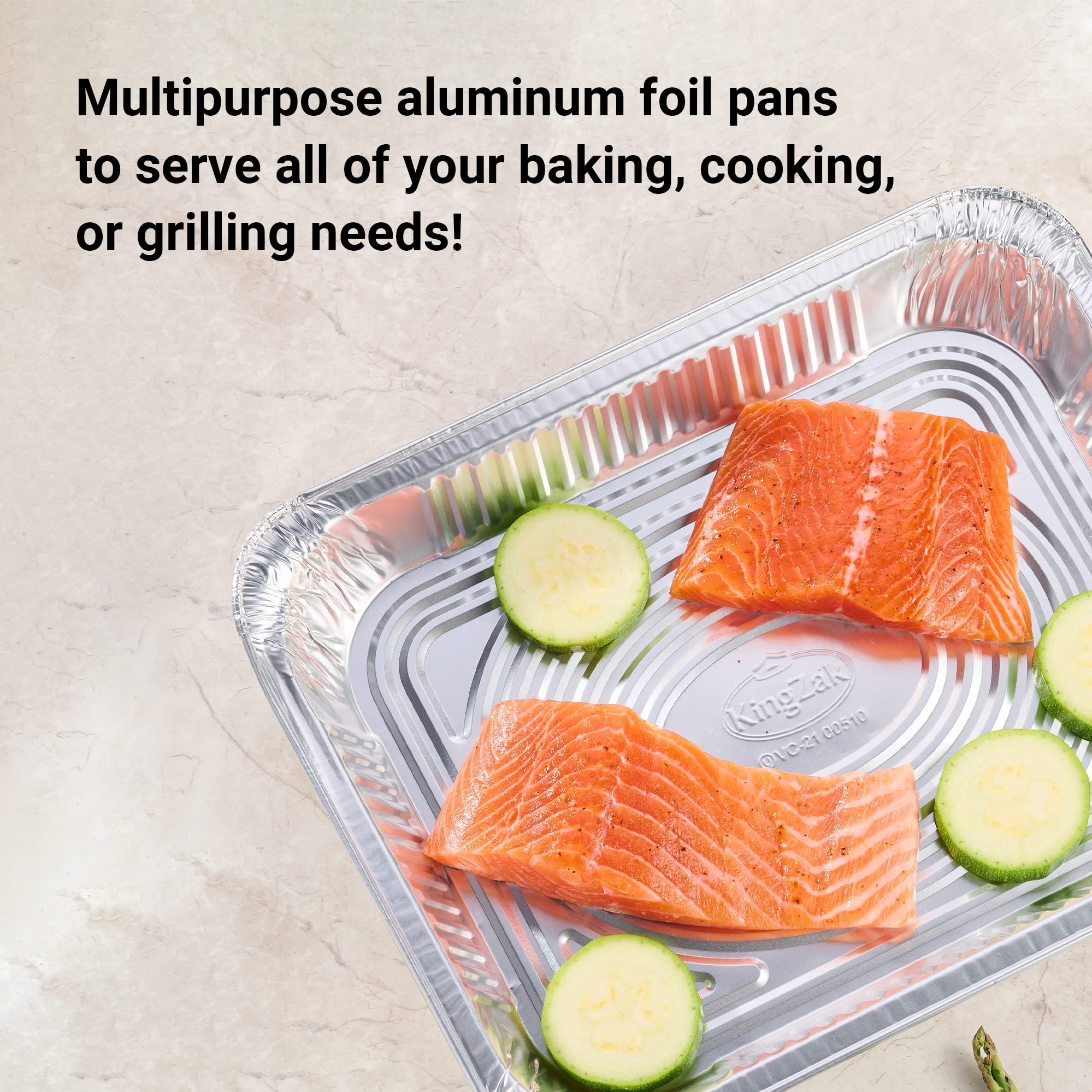 Aluminum Pans Half Size, 9X13, Extra Heavy Duty Disposable Foil Pans For Baking (30 Pack) Roasting & Chafing, Deep Tin Foil Bakeware, Steam Table Tray, Cookware, Food Prepping, Cake & Oven Pan