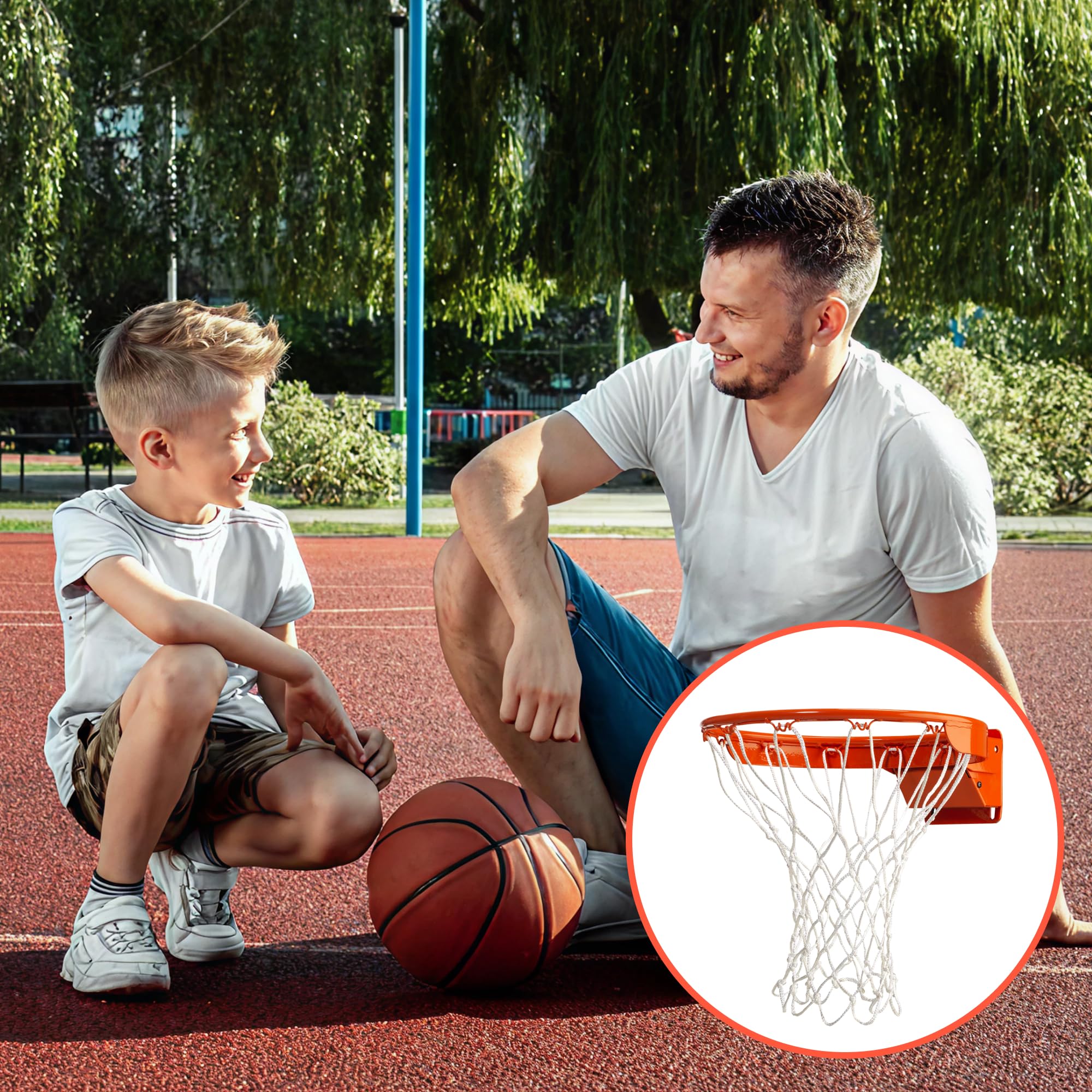 Ultra Sporting Goods Heavy Duty Basketball Net Replacement - All Weather Anti Whip, Fits Standard Indoor or Outdoor Rims - 12 Loops (White)