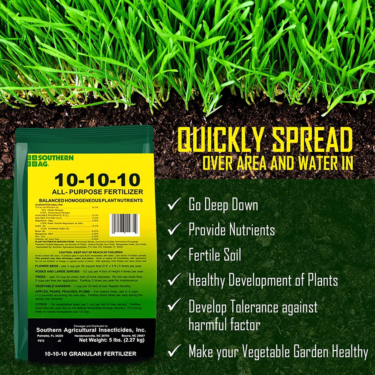 Southern Ag All Purpose Granular Fertilizer 10-10-10, 5 LB Size: 5 LB