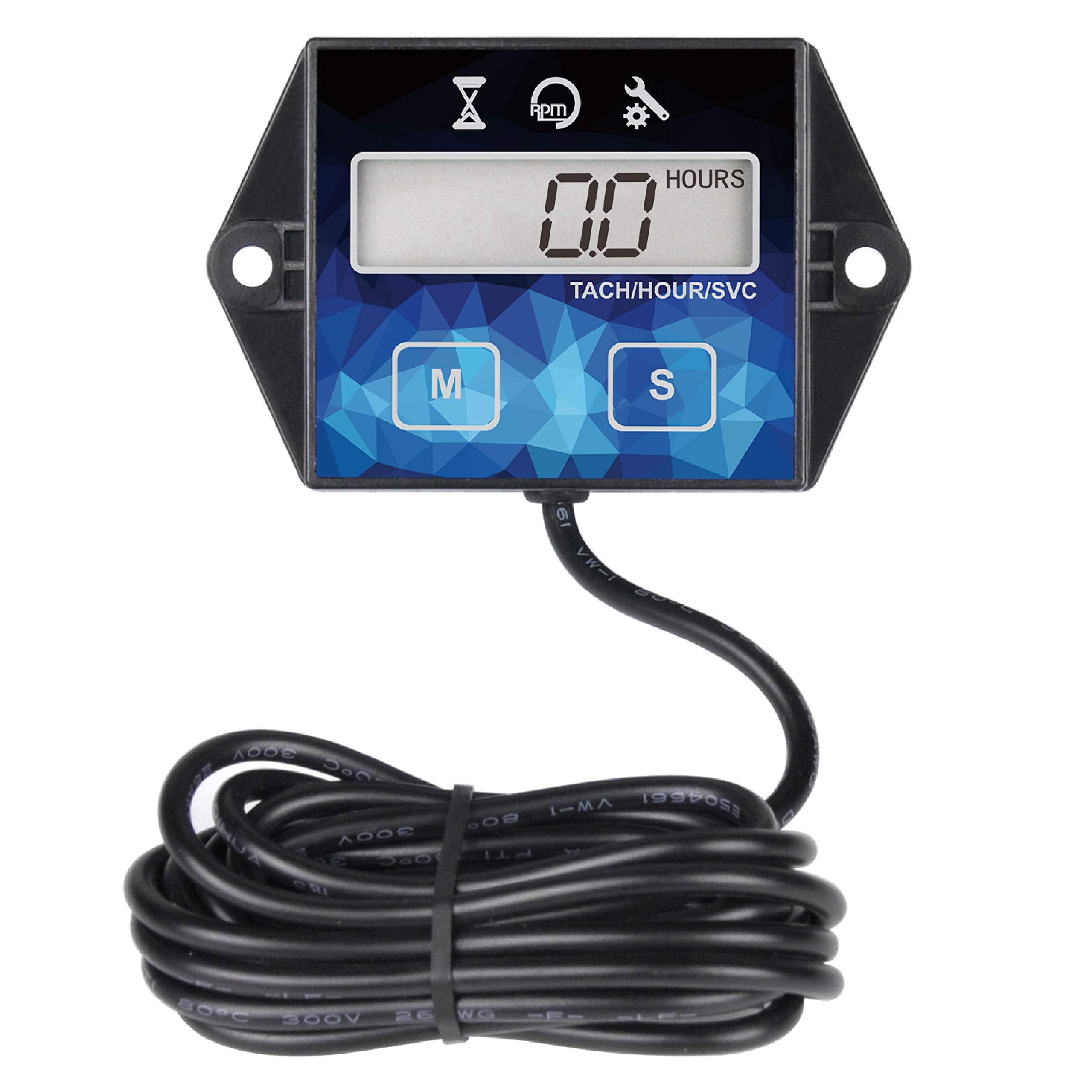Runleader Kleiner Motor Betriebsstundenzähler, Digitaler Tachometer, Wartungserinnerung, Batterie austauschbar, Benutzerabschaltung, Verwendung für ZTR Rasenmäher Traktor Generator Marine Außenborder ATV (HM011F)