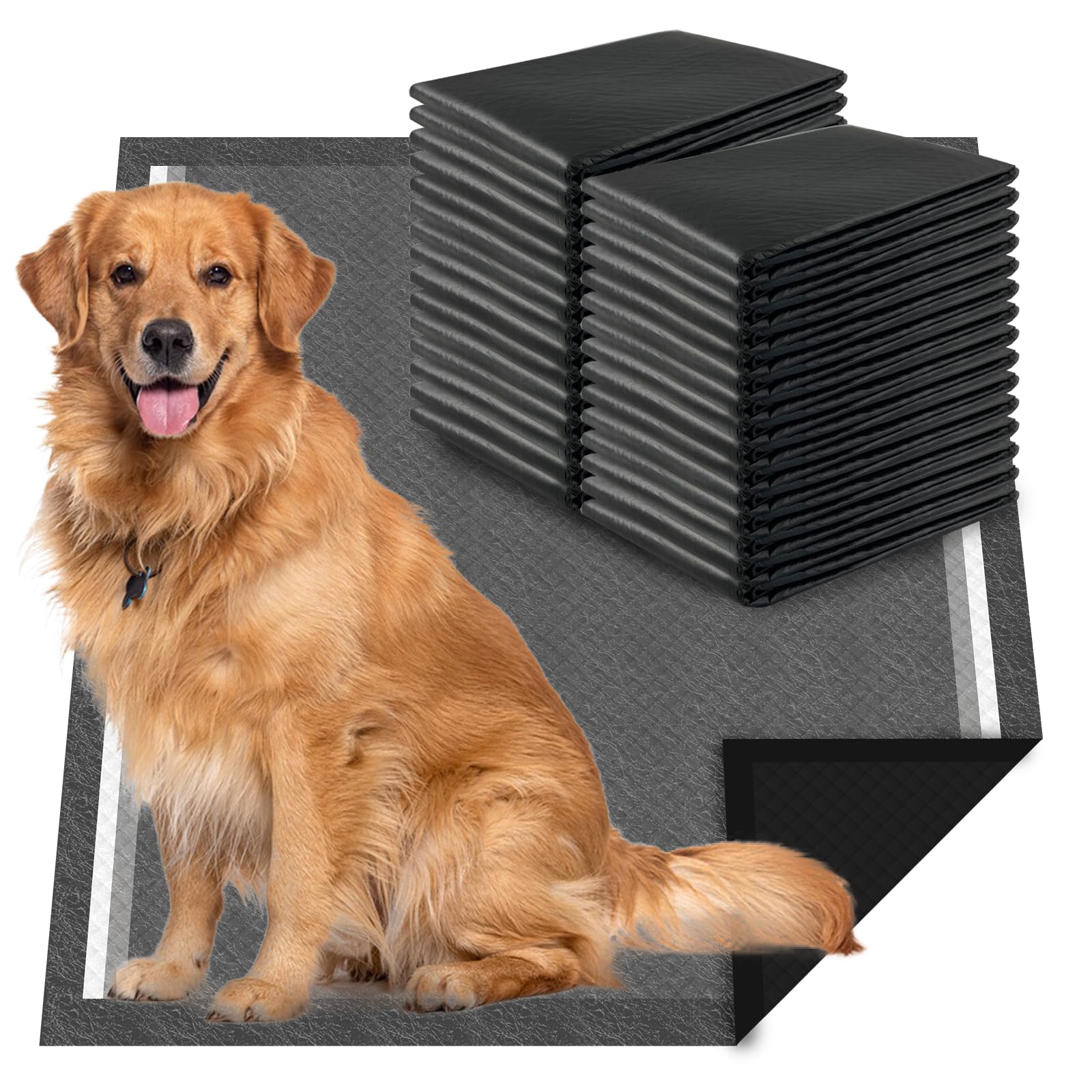 Dogcator Charcoal Dog Pee Pads Extra Large 28"x34", Puppy Pads XL 30 Count, Potty Pads for Dogs, Disposable Urine Bed Pads for Odor-Control, X-Large Piddle Underpads, Training Liners for Housebreaking