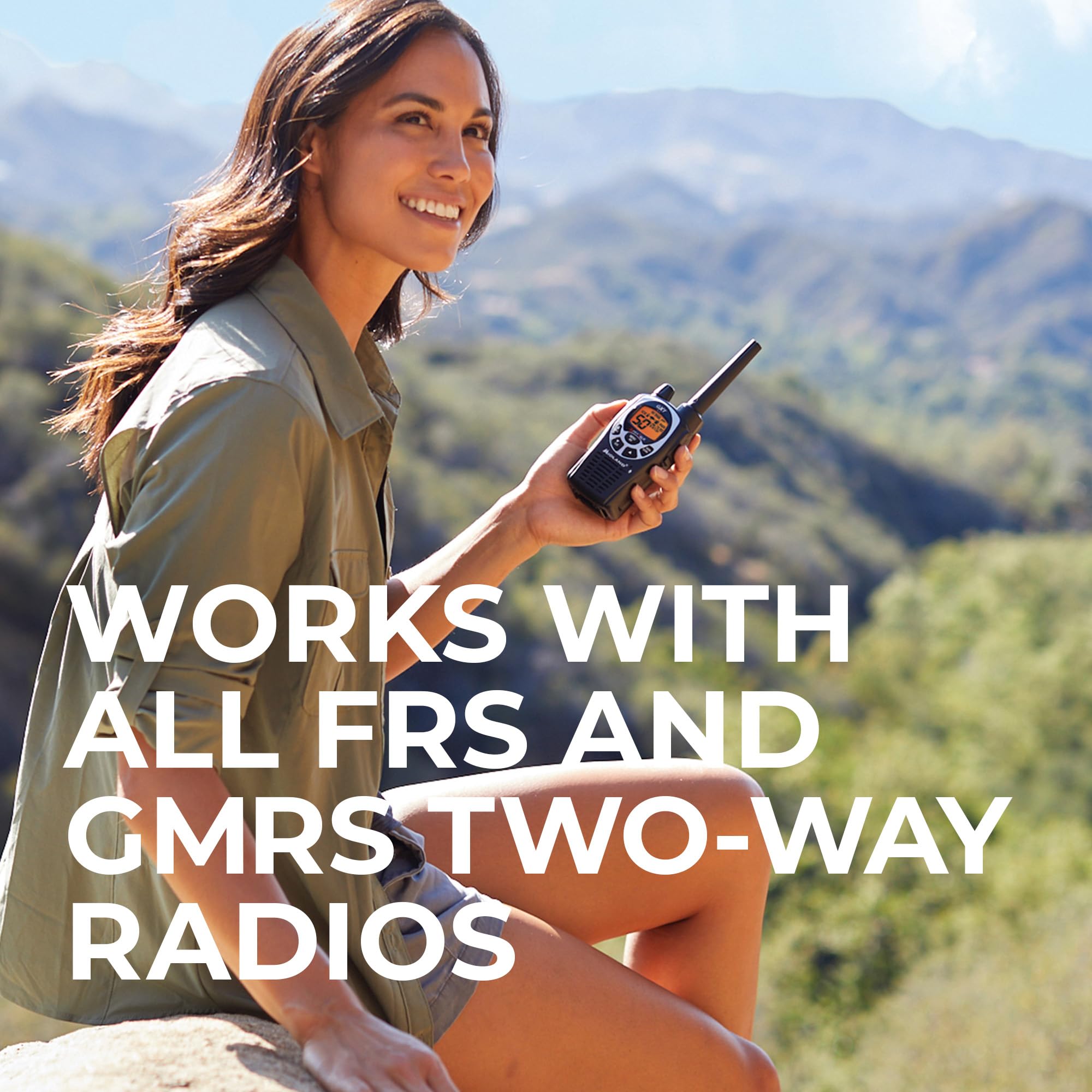 Midland GXT1000VP4 GMRS Two-Way Radio (50-Channel, Long Range, 142 Privacy Codes, SOS, NOAA, Rechargeable Nickle Battery, Black/Silver, 2-Pack)