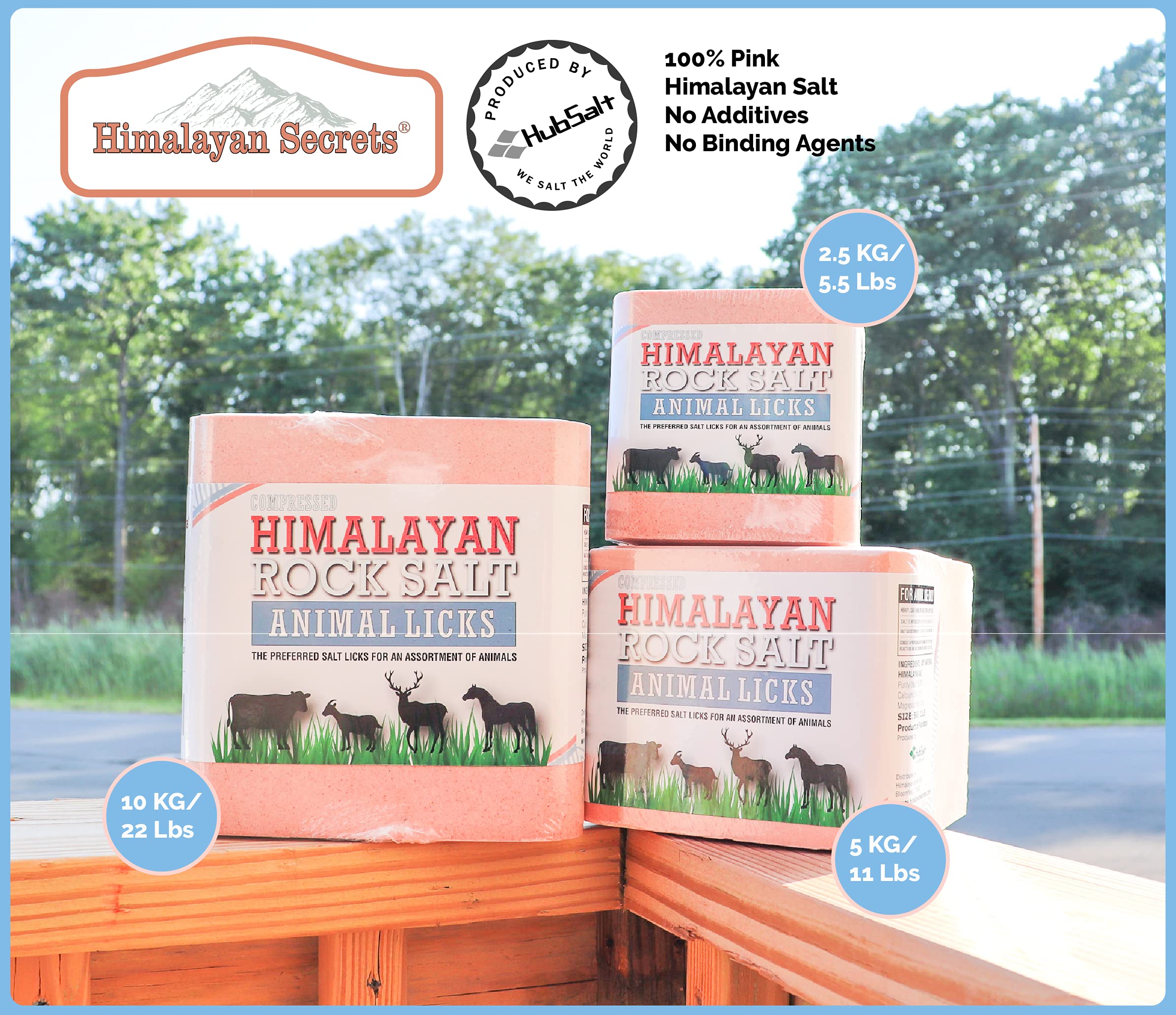 Himalayan Secrets® 11LB (5KG) Compressed Pink Himalayan Salt Lick | for Livestock and Wildlife Animals | 100% Pure & Natural Feed Salt Block | Natural Minerals and Trace Elements