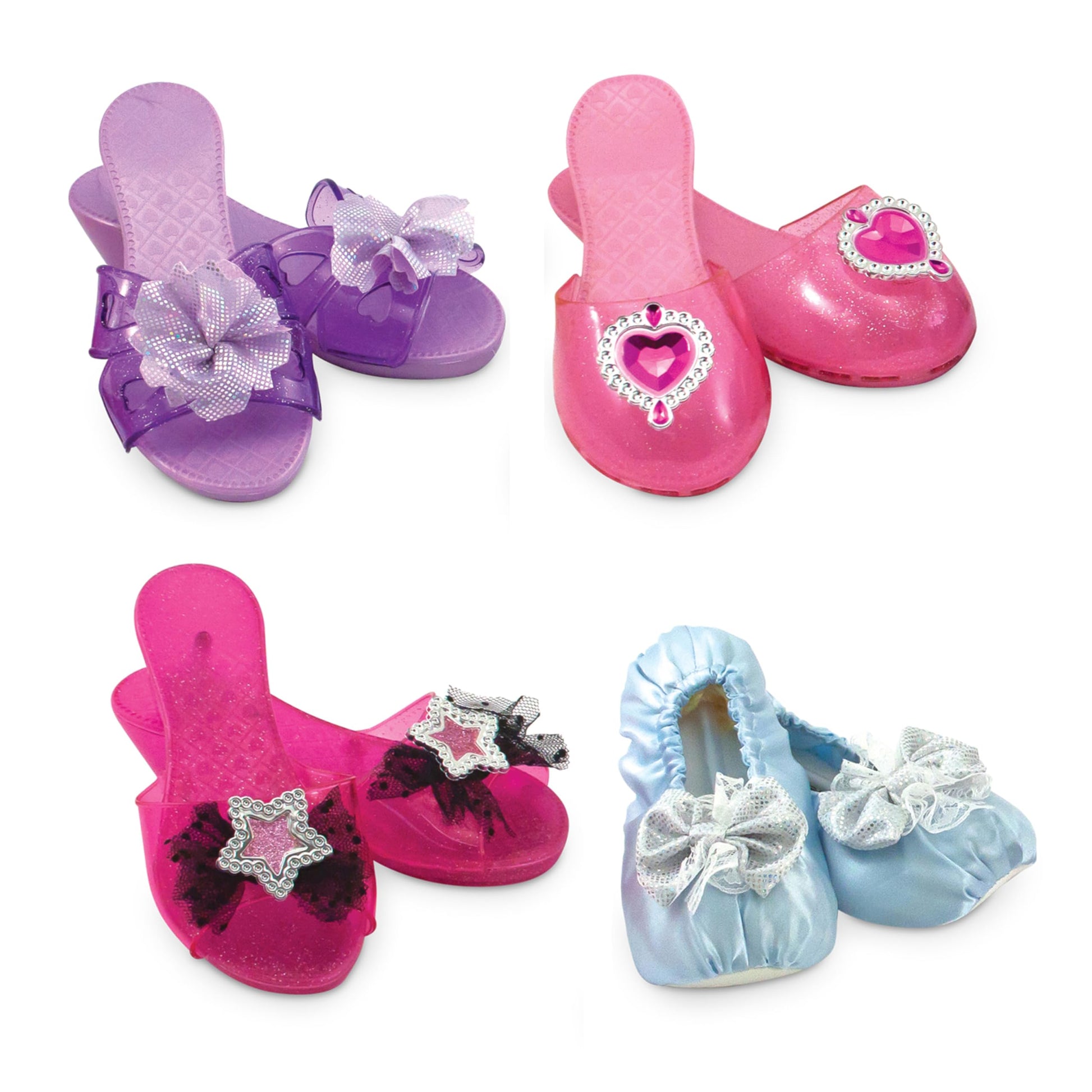 Melissa & Doug Dress-Up Shoes Set for Kids (4 Pairs) – Step In Style! High-Heeled Role Play Shoes – Pretend Play Costume Accessories for Toddlers & Preschool Ages 3+