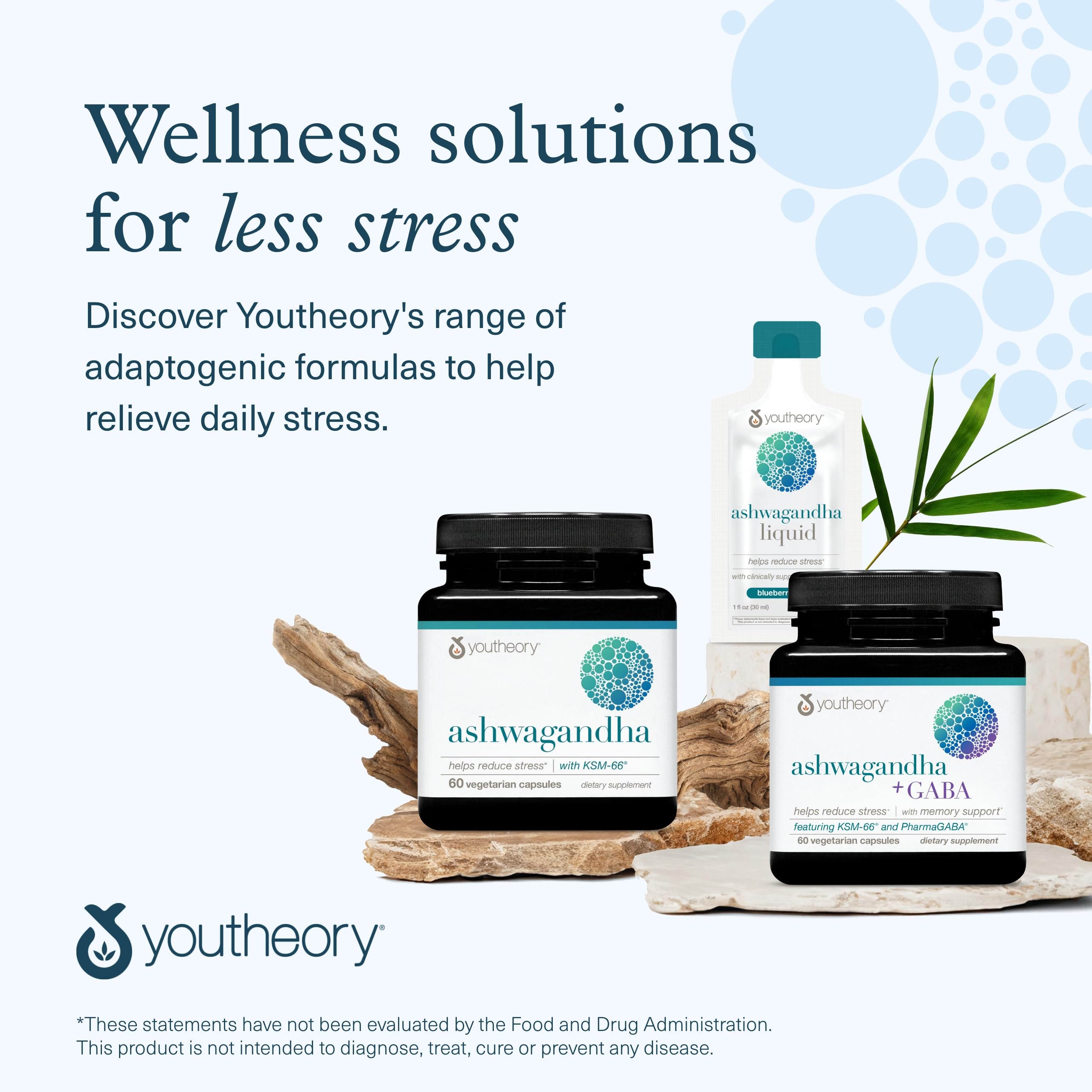Youtheory Ashwagandha - 1,000 mg - Stress Support Supplement - Cortisol Support Supplement - Gluten, Dairy & Soy Free - 60 Vegetarian Capsules