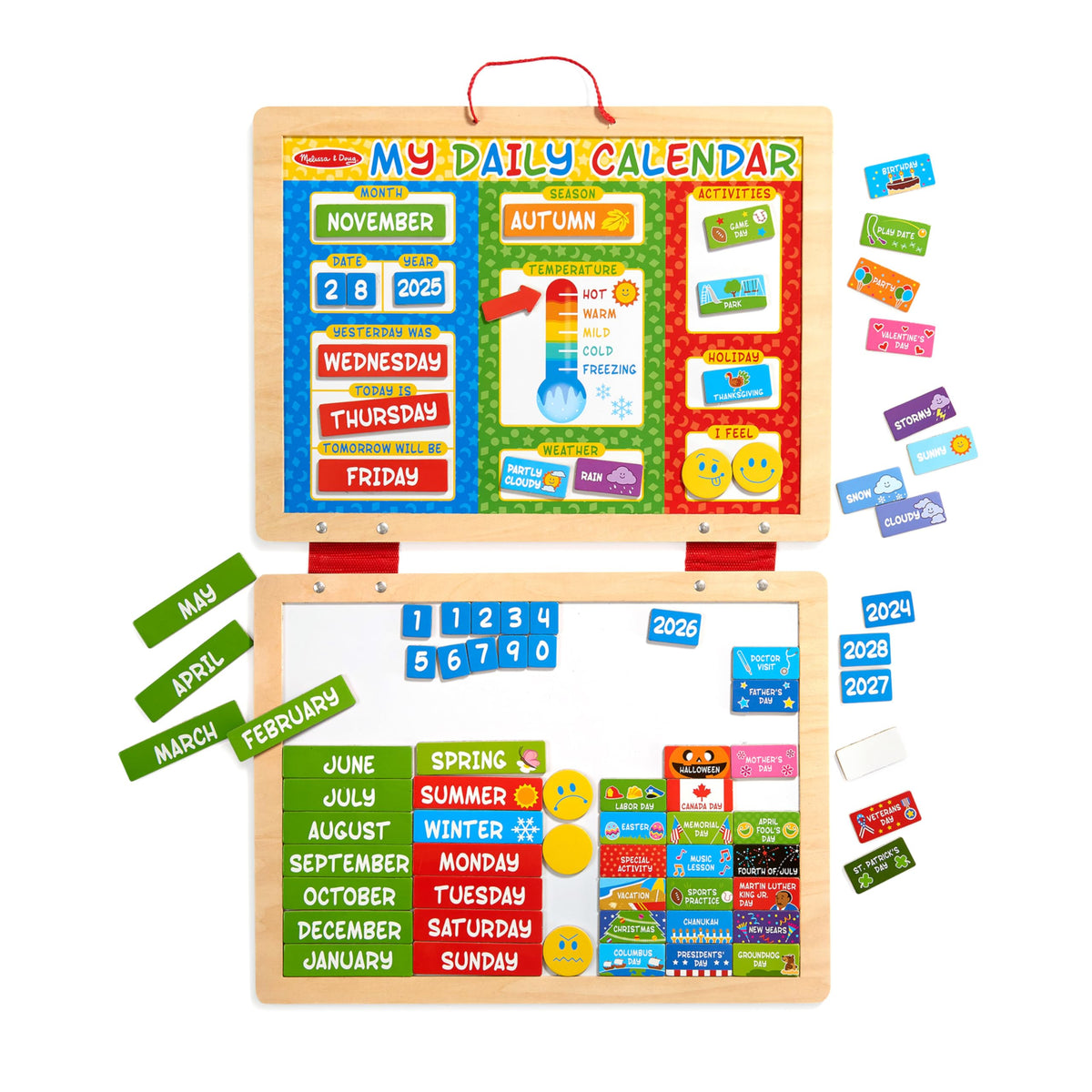 Melissa & Doug Mein erster magnetischer Tageskalender – Aktivitätskalender für Kinder, Wetter- und Jahreszeitenkalender für Vorschulkinder und Kinder ab 3 Jahren