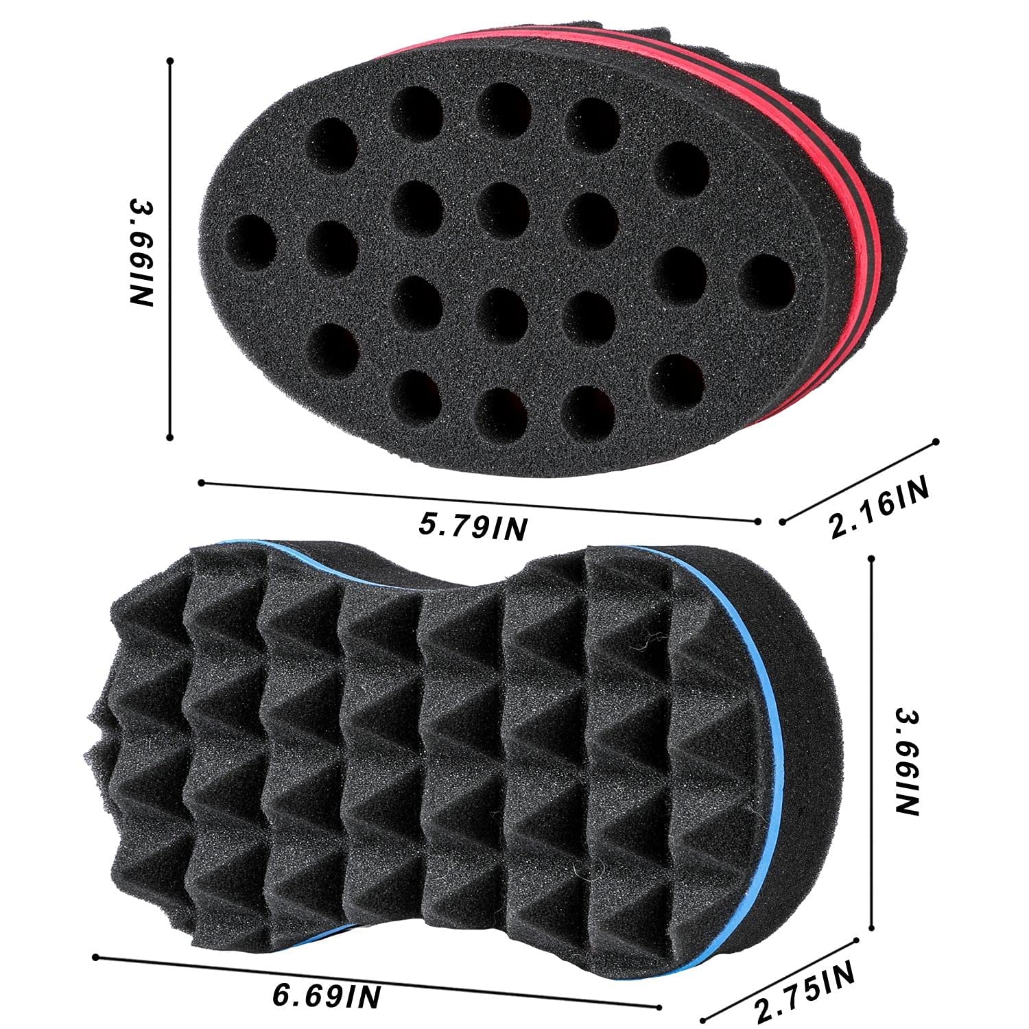 Supaze 3Pcs Hair Styling Set for All - Curl Brush, Twist Sponge for Textured Hair with Metal Pick