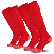 CS CELERSPORT 2 Pack Baseball Softball Soccer Socks Knee High Sports Tube Socks for Youth Men and Women Medium Red