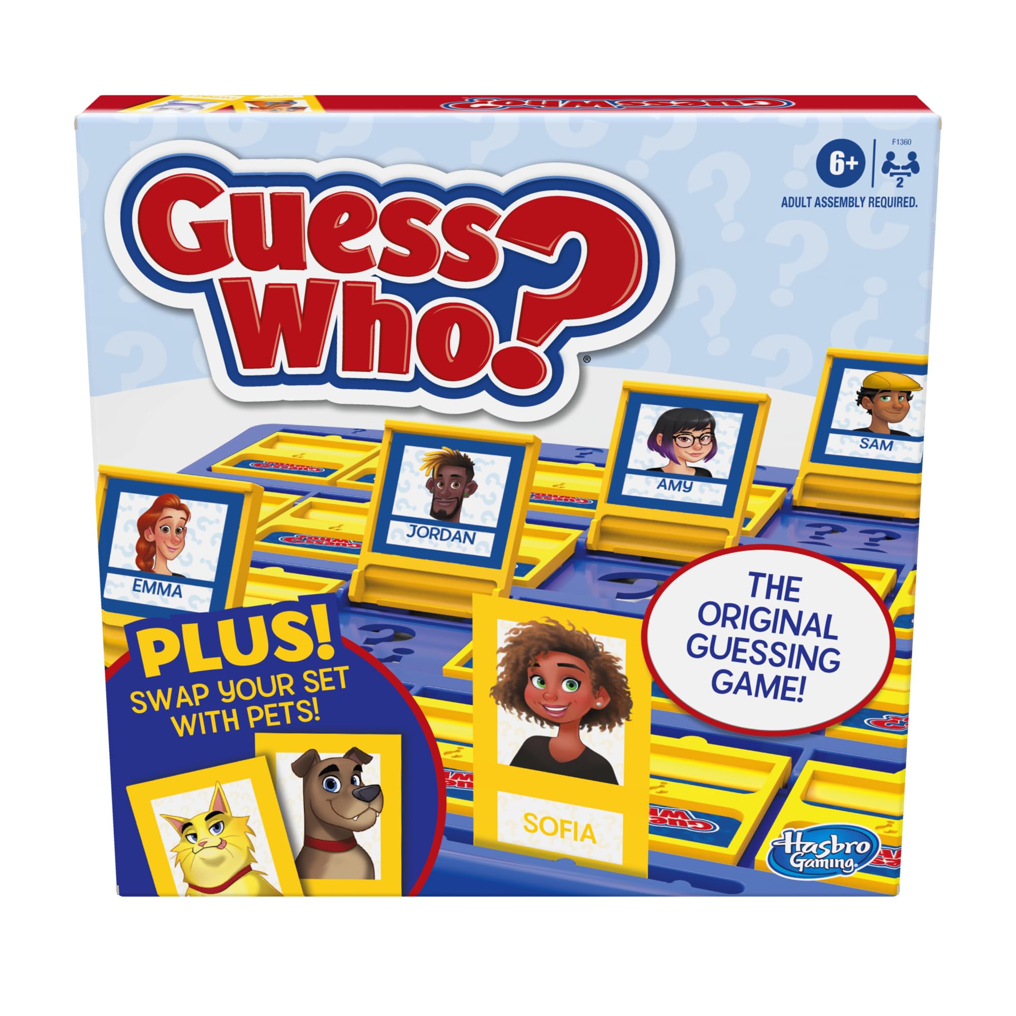 Hasbro Gaming Wer ist es? Brettspiel, mit Personen- und Tierkarten, das Original-Ratespiel für Kinder ab 6 Jahren (Amazon Exklusiv)