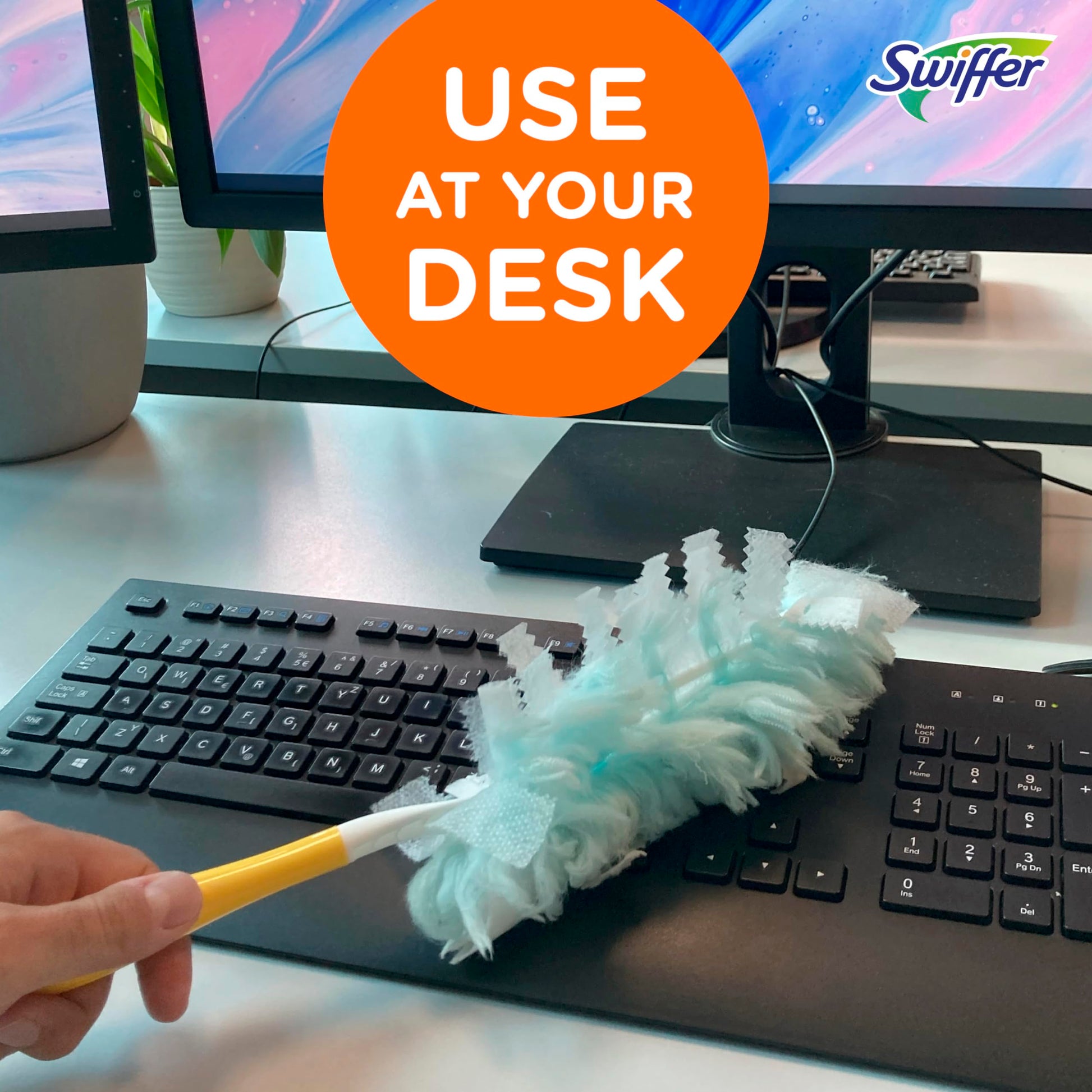 Swiffer Dusters Refill for Cleaning, Made by SWIFFER, Feather & Microfiber Duster Disposable Alternative, for Dusting Furniture, Blinds, Ceiling Fans, Walls, Helps Remove Allergens, Unscented, 18ct​