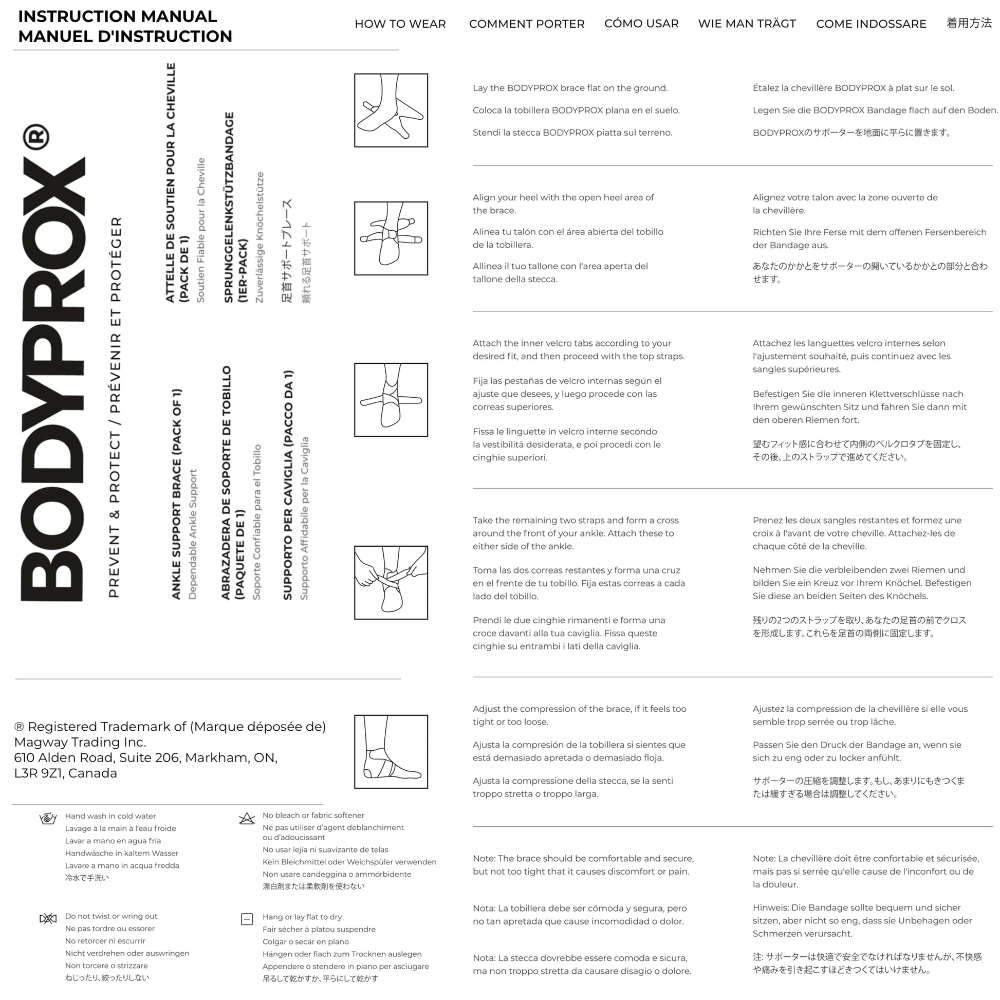 Bodyprox Ankle Support Brace, Breathable Neoprene Sleeve, Adjustable Wrap! (1 Pack)