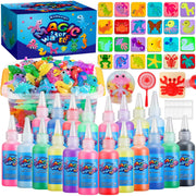 Kidisego Aqua Fairy Water Gel Kit for Kids, Magic Water Elf Toy Kit with 20 Colors Magic Gel, Aqua Fairy kit with 24 Shape Molds, Crate Your Own Magic Elf Kits Water Pets Craft Kits for Kids