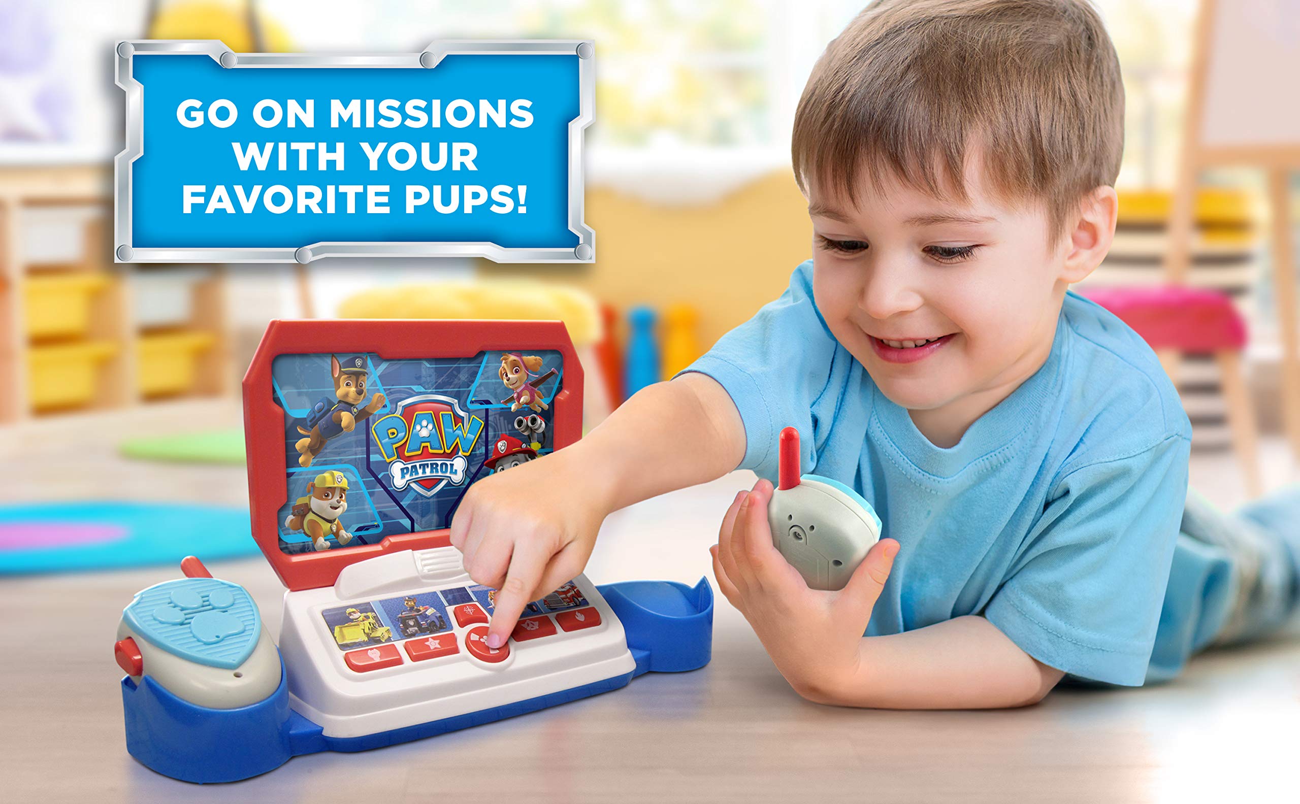 Paw Patrol Toy Walkie Talkie Command Center with Kid Friendly Two Way Radios, Built-in Speech & Sound Effects, Designed for Fans of Paw Patrol Toys for Boys and Girls
