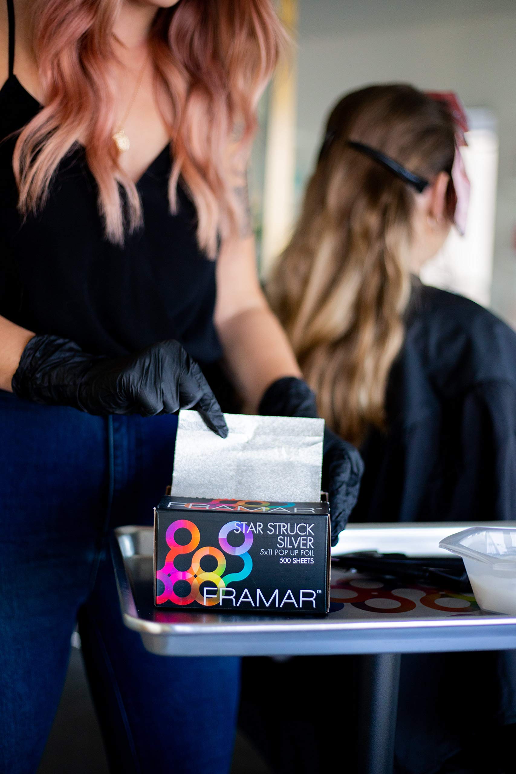 Framar Silver Hair Foils For Highlighting - Pop Up Hair Foil For Hair Highlighting, Highlight Foils For Hair, Aluminum Foil Sheets, Salon Foils For Hair Stylist, Non Slip 500 Pop Up Foil Sheets