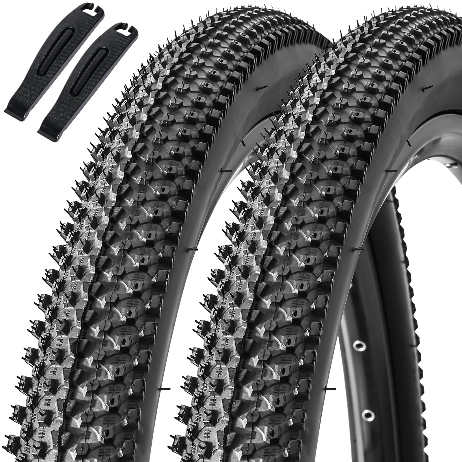 Hapleby 2 Stück Premium Faltradreifen 26x1.95 Zoll (50-559mm), Ersatz-Mountainbike-Reifen 60 TPI Pannensicher, inklusive 2 Reifenhebern