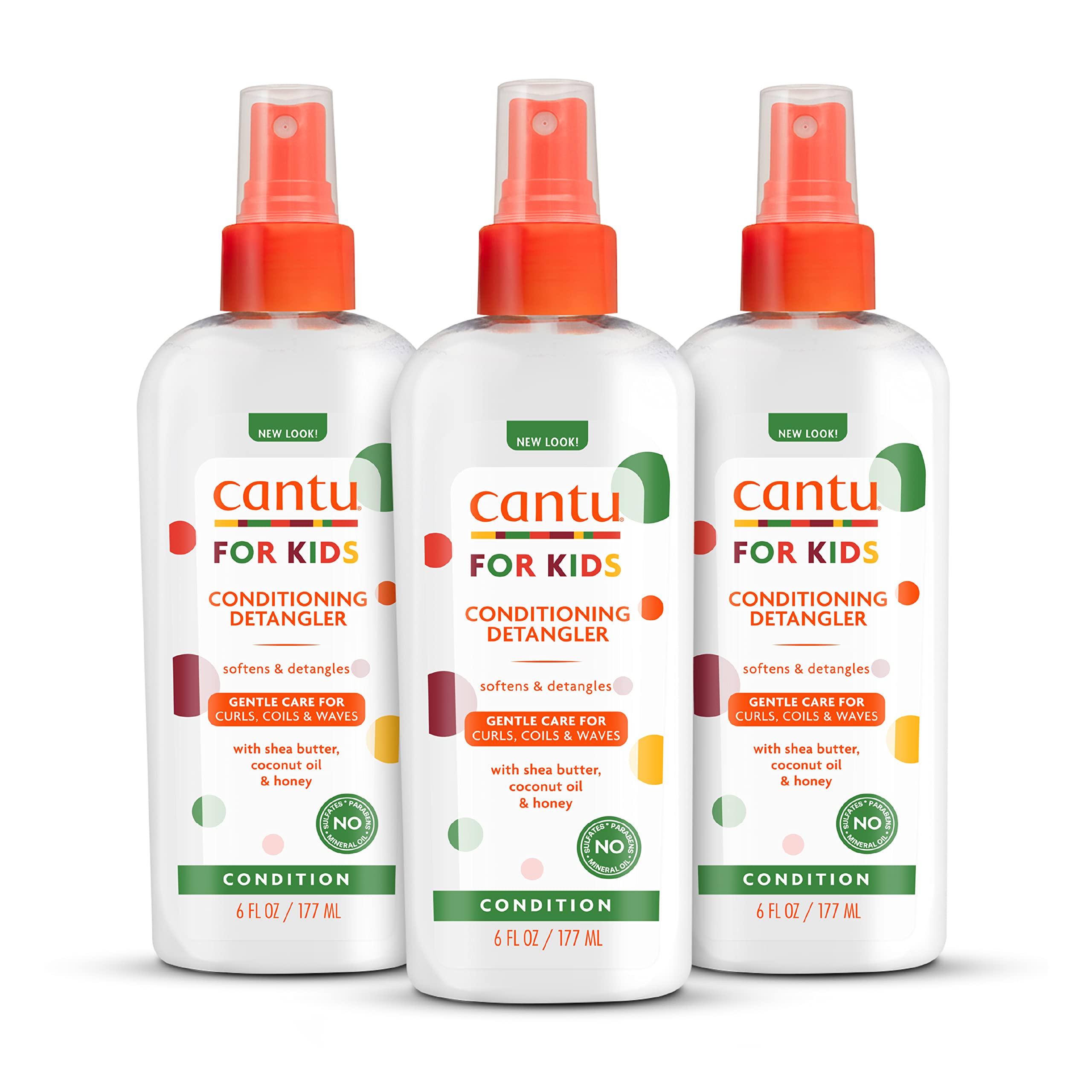 Cantu Care for Kids Spülungs-Entwirrungsspray ohne Parabene und Sulfate mit Sheabutter, 177 ml (3er-Pack)