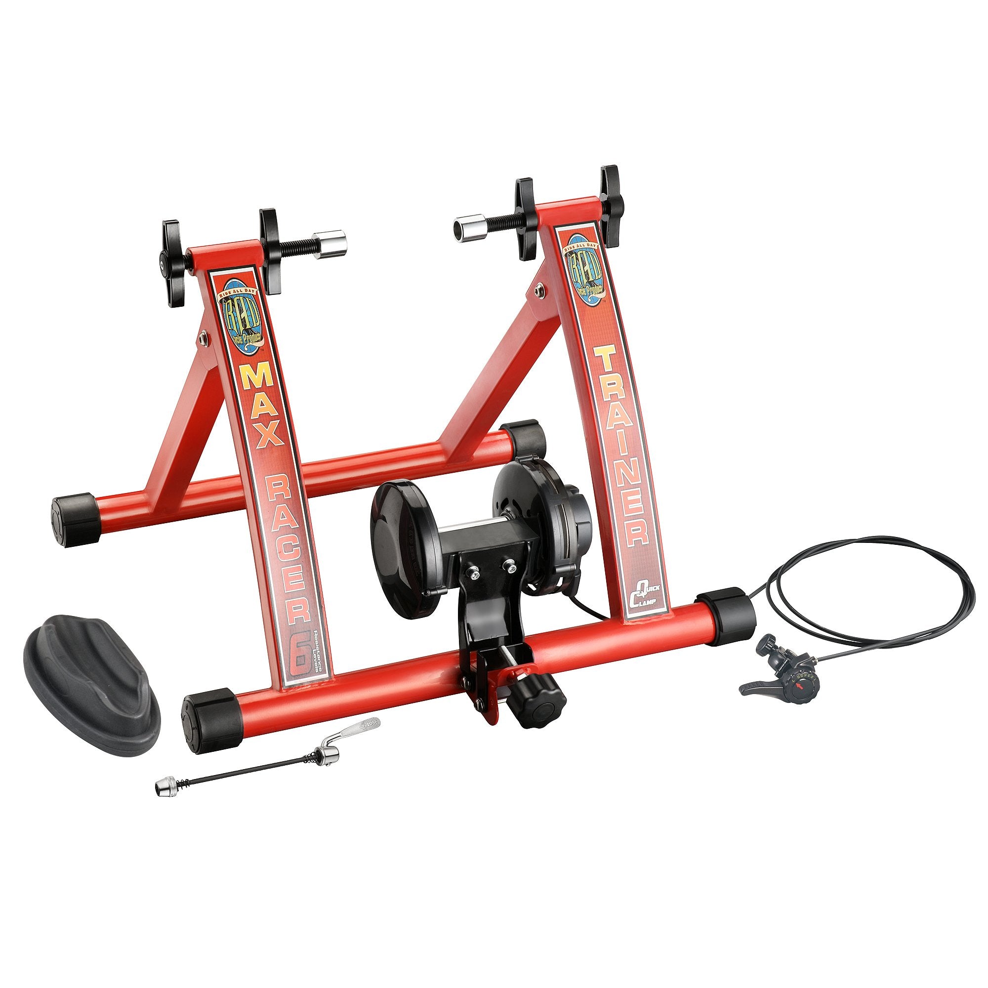 RAD Cycle Products Max Racer Fahrradtrainer mit 7 Widerstandsstufen und gleichmäßigem Magnetwiderstand – ermöglicht das Training mit Ihrem Fahrrad