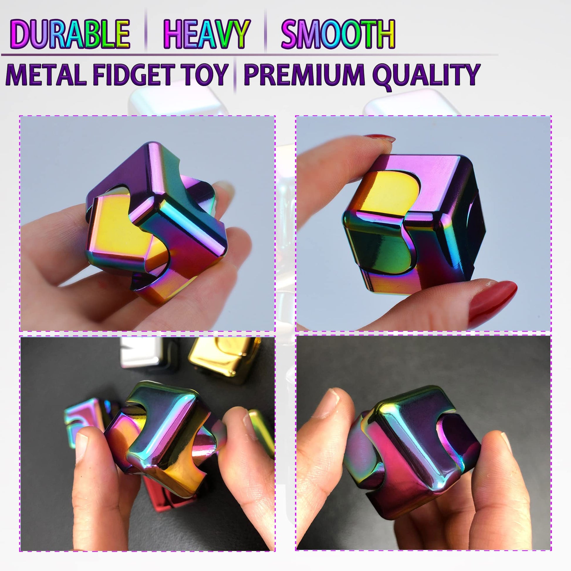 Fidget Spinner Toys Cube Adults, Easter Basket Stuffers for Teens Metal Cool Stuff Desk Gadgets Office Toys Small Anxiety Figette Sensory Toy ADHD Tool Fingears Figet Stress Valentine Gift for Boys