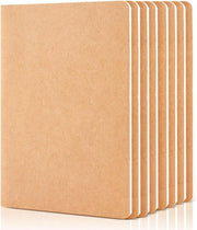 feela 8 Pack Unlined Kraft Paper Notebooks, Blank Journal Note Pad for Drawing Writing, Small Sketchbook Travel Journal Bulk for Women Kids Students Office School Supplies, A5, 60 Pages, 8.3” X 5.5”