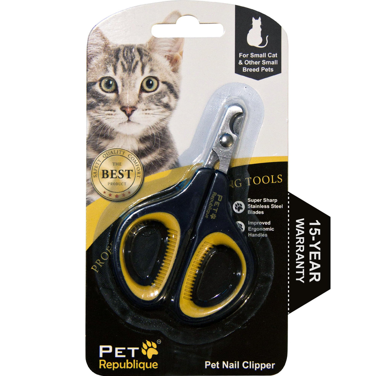 Cat Nail Clippers by Pet Republique - Professional Stainless-Steel Nail Clipper for Cats, Kittens, Hamster, Rabbits, Birds, & Small Breed Animals Claw Trimmer