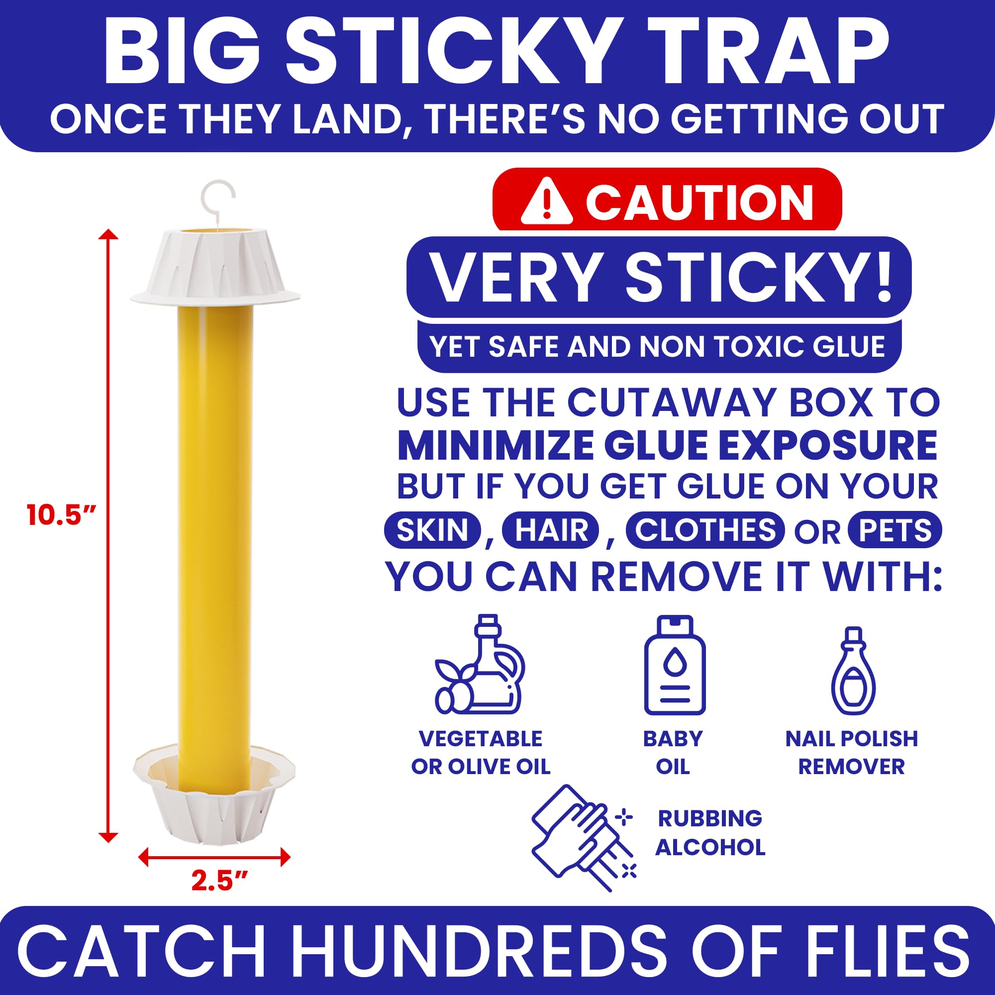 Fly Stick Sticky Fly Traps for Indoors Outdoor 6pk. Non-Toxic Super Sticky Hanging Flies Catcher Paper Tape Strips for Home. Catches All Bugs and gnats. Indoor Outdoor House Flying Insect Trap