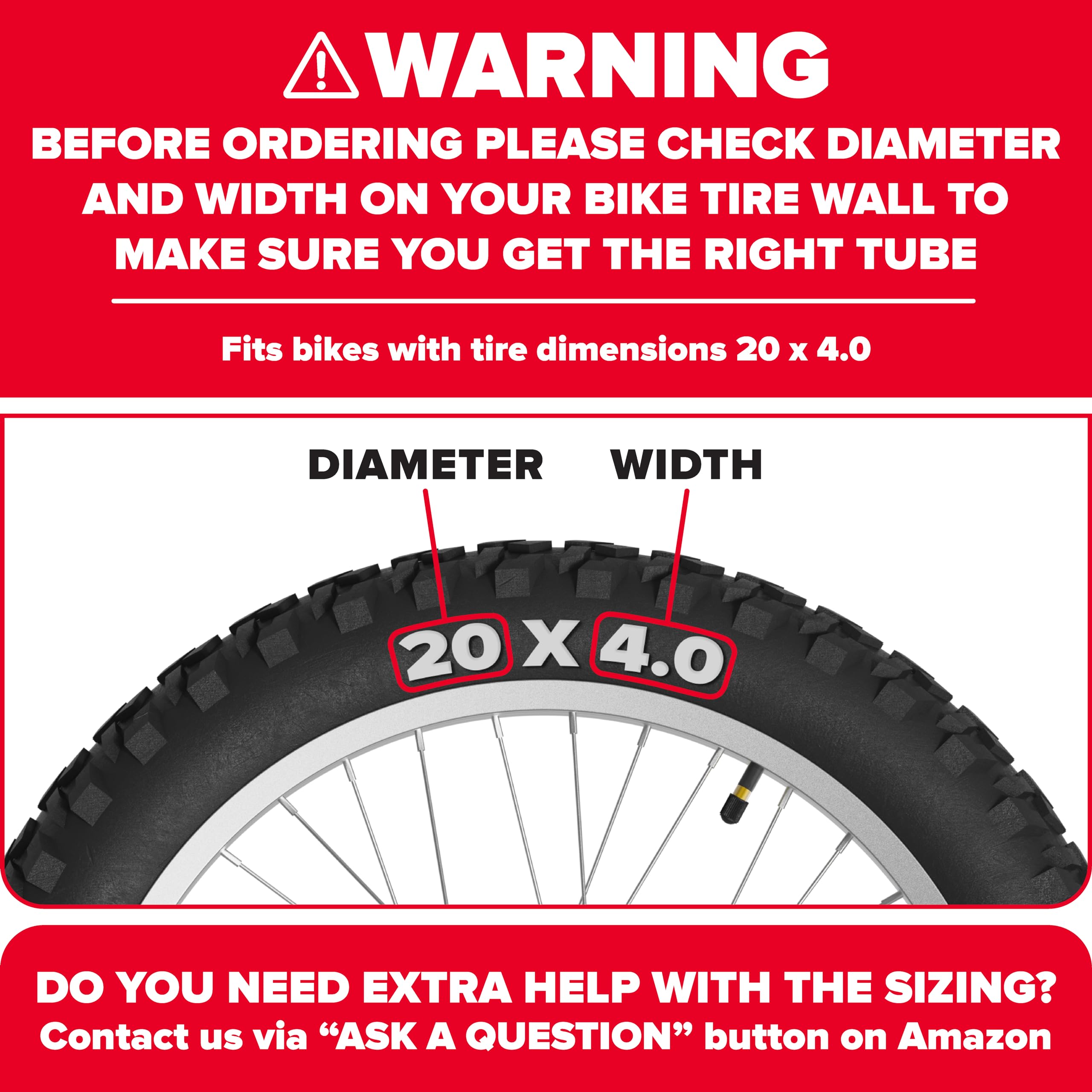 Ultraverse 20 x 4.0 Inner Tube Set with Schrader Valve - Ideal for Mountain Bikes & E-Bikes with 20-Inch Fat Tires - Durable & Reliable Performance- 2 Pack with Tyre Levers