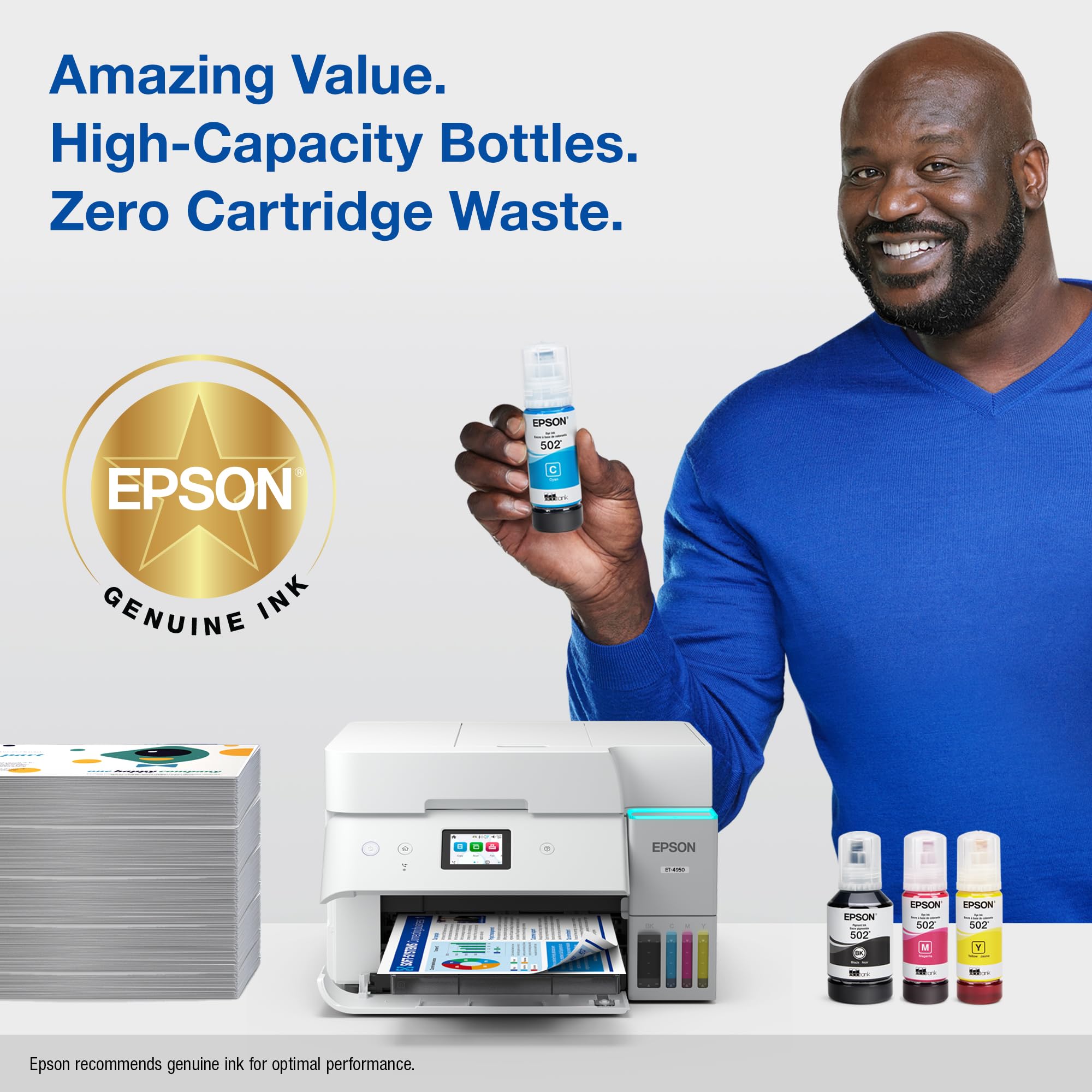 EPSON 502 EcoTank Ink Ultra-high Capacity Bottle Black Works with ET-2750, ET-2760, ET-2850, ET-3750, ET-3760, ET-3850, ET-4850, and other select EcoTank models