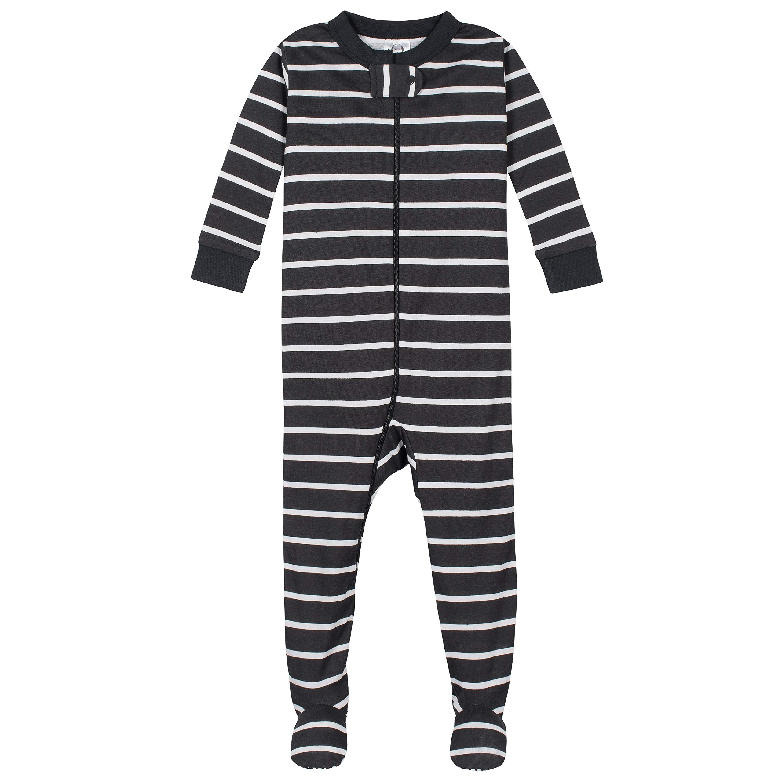 Gerber Baby Boys' 4-Pack Footed Pajamas, Dinosaurs Space Grey, 18 Months