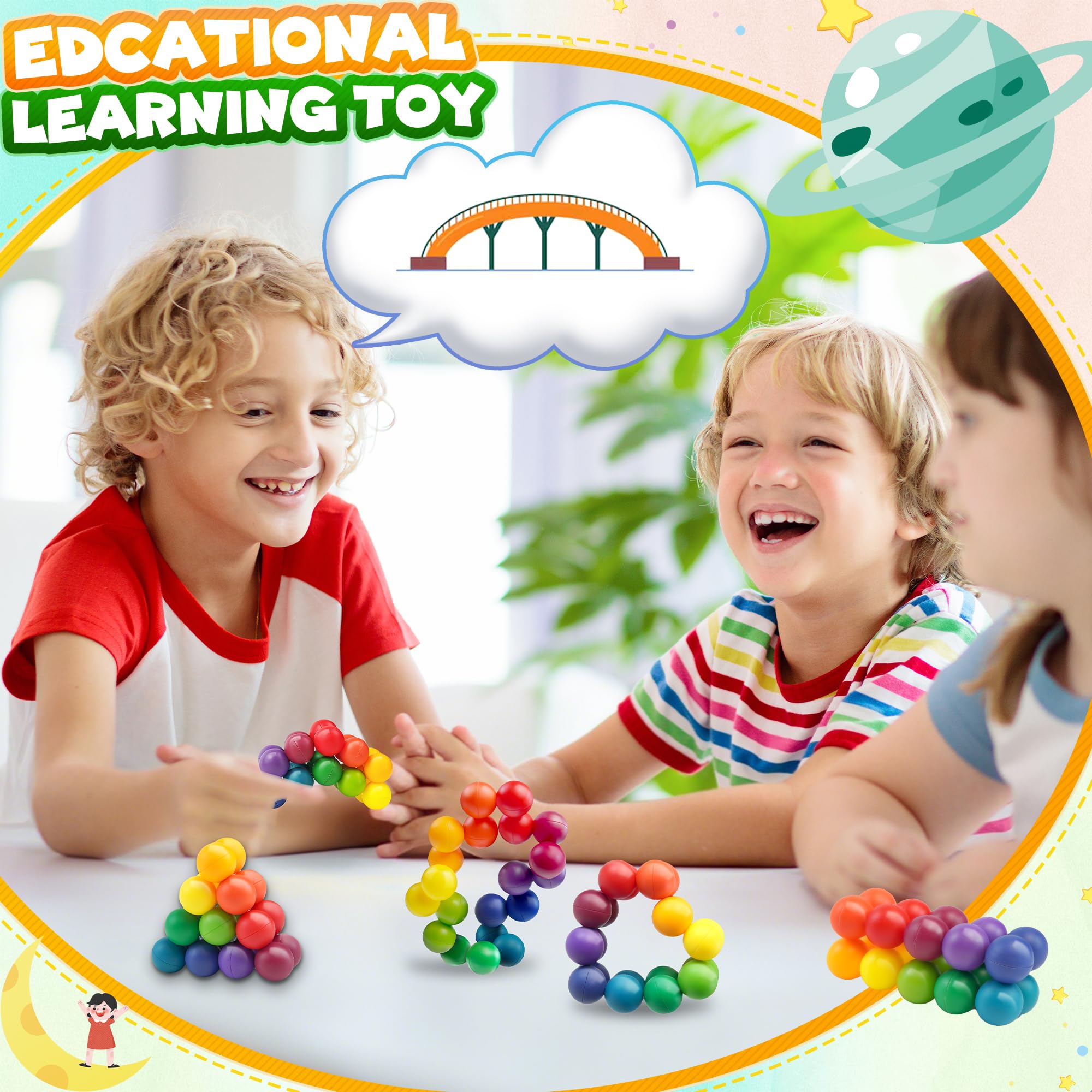 Autism Sensory Toy for Autistic Toddler Kids, Counselor Calm Down Pre-K Classroom Treasure Box Airplane Travel Activities Road Trip Fidget Ball for Age 3-5 5-7 3-4 4-8 Christmas Stocking Stuffer Gift