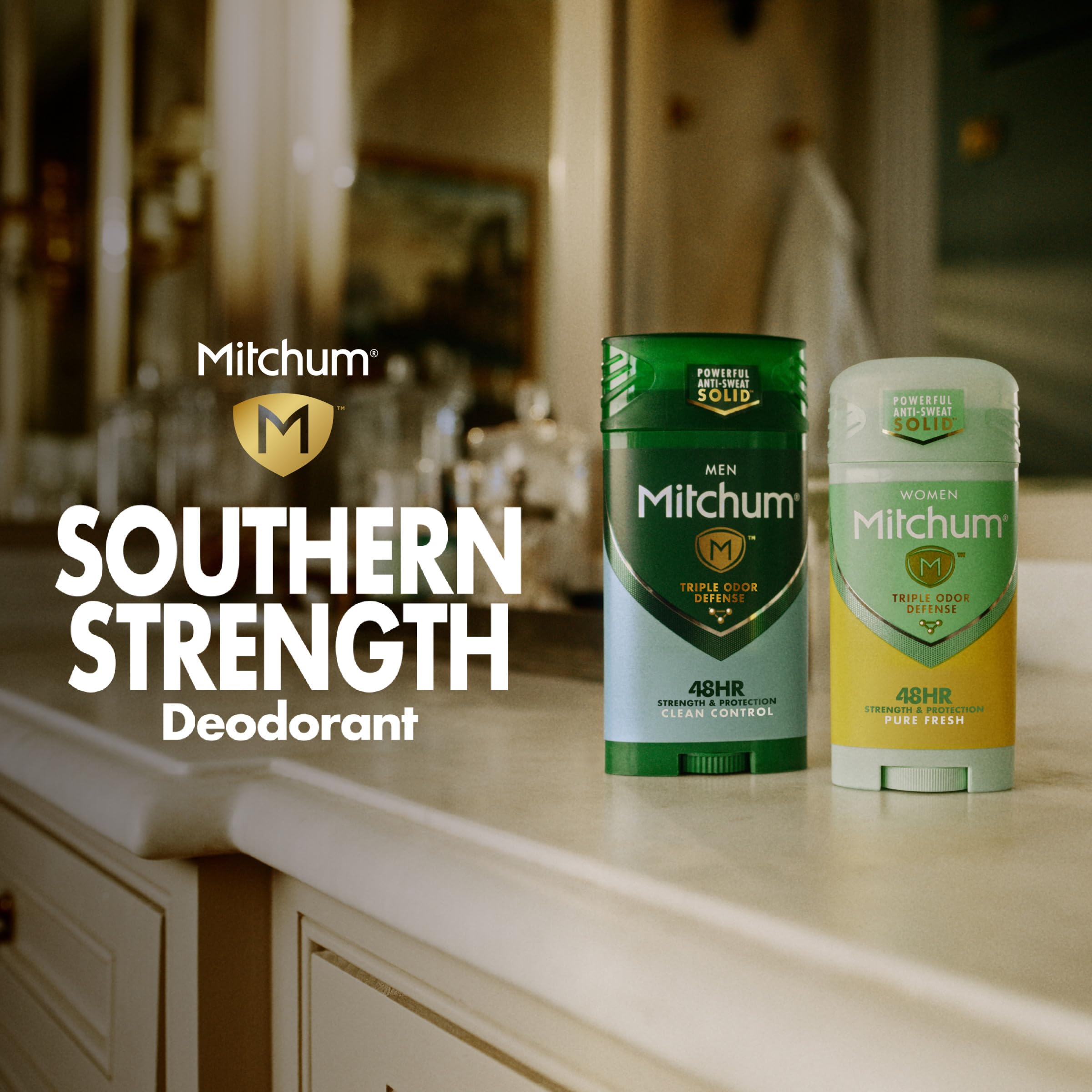 Mitchum Men's Deodorant, Antiperspirant Stick, Triple Odor Defense Invisible Solid, 48 Hr Protection, Dermatologist Tested, Clean Control, 2.7 Oz