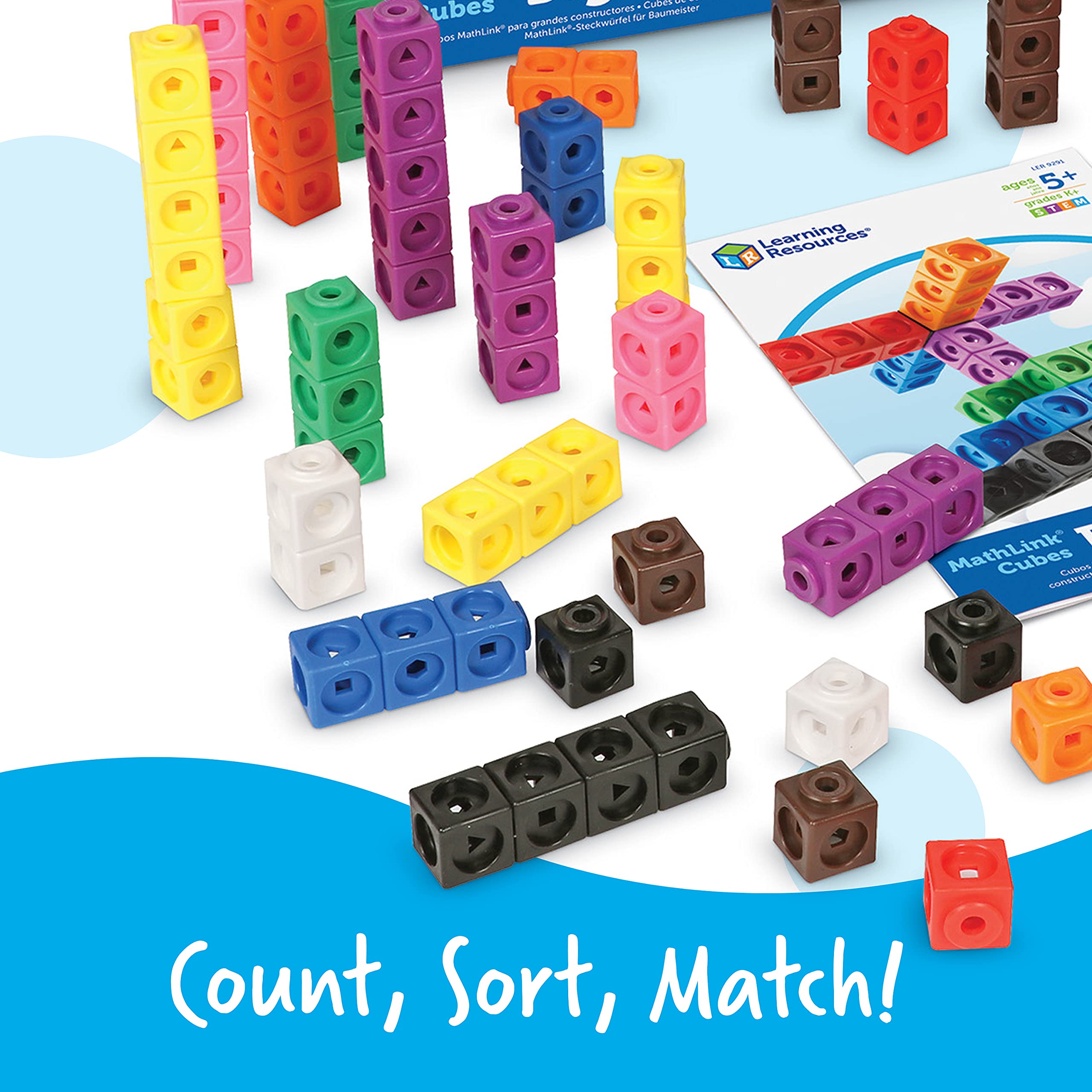 Learning Resources MathLink Cubes Big Builders - Set of 200 Cubes, Ages 5+, Develops Early Math Skills, STEM Toys, Math Games for Kids, Math Cubes for Kids