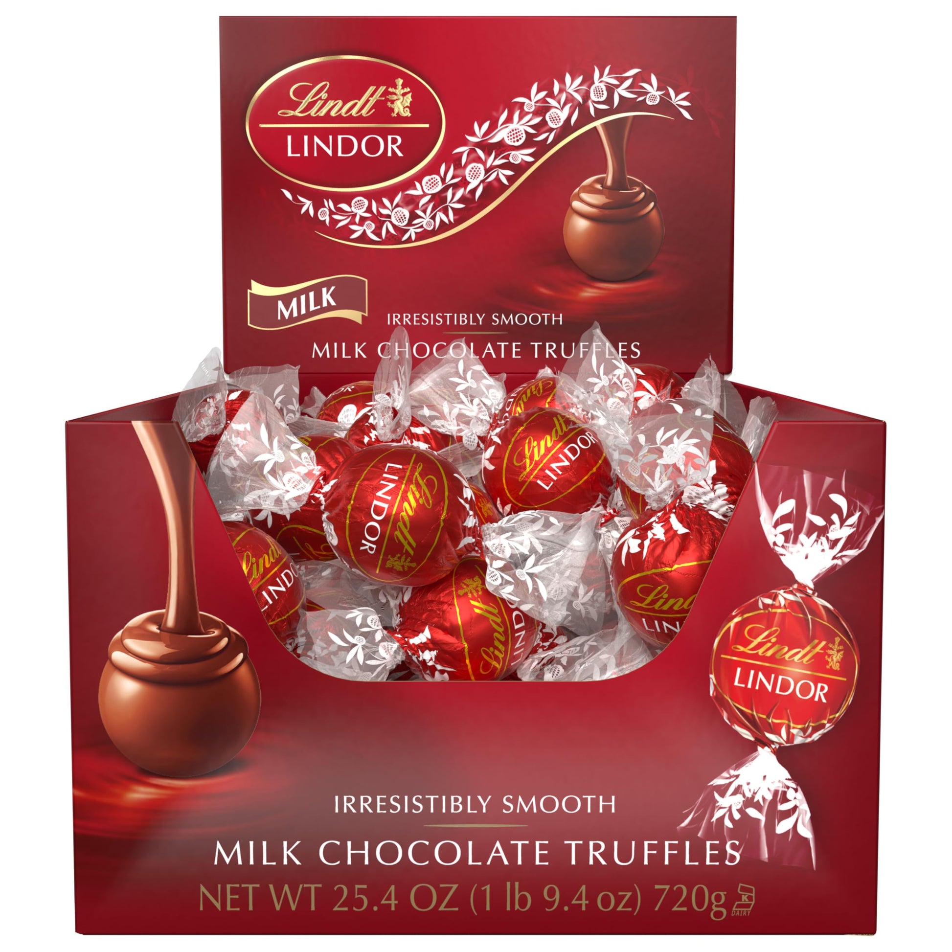 Lindt LINDOR Milk Chocolate Candy Truffles, Halloween Candy, 25.4 oz., 60 Count