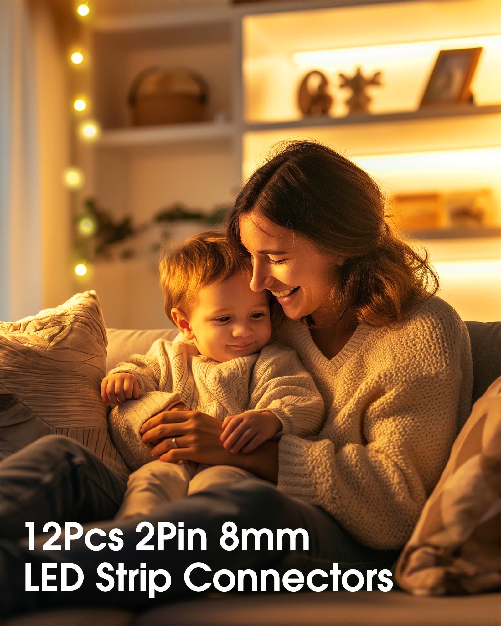 HitLights 12 Pack LED Connector 2 Pin 8mm Solderless LED Tape Lights Connector Transparent LED Strip Lights Connectors with Screwdriver Strip to Wire for 12V 24V Single Color LED Light Strips