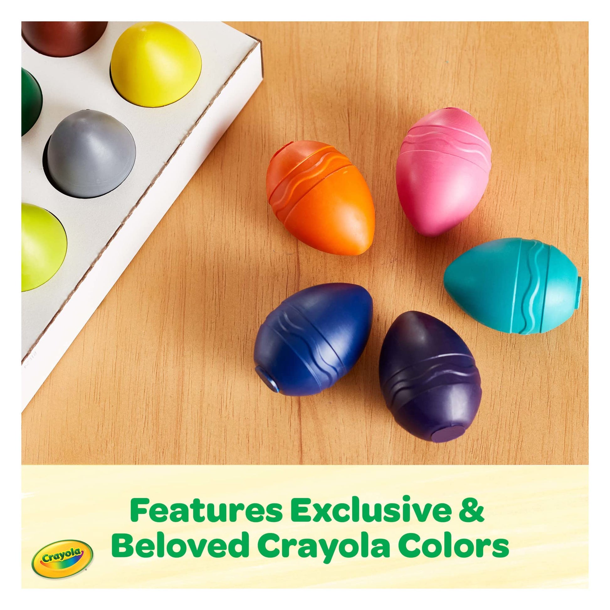 Crayola Large Egg Crayons (12ct), Jumbo Washable Crayons for Toddlers, Preschool Art Supplies for Toddlers, Classroom Must Have, Ages 1+