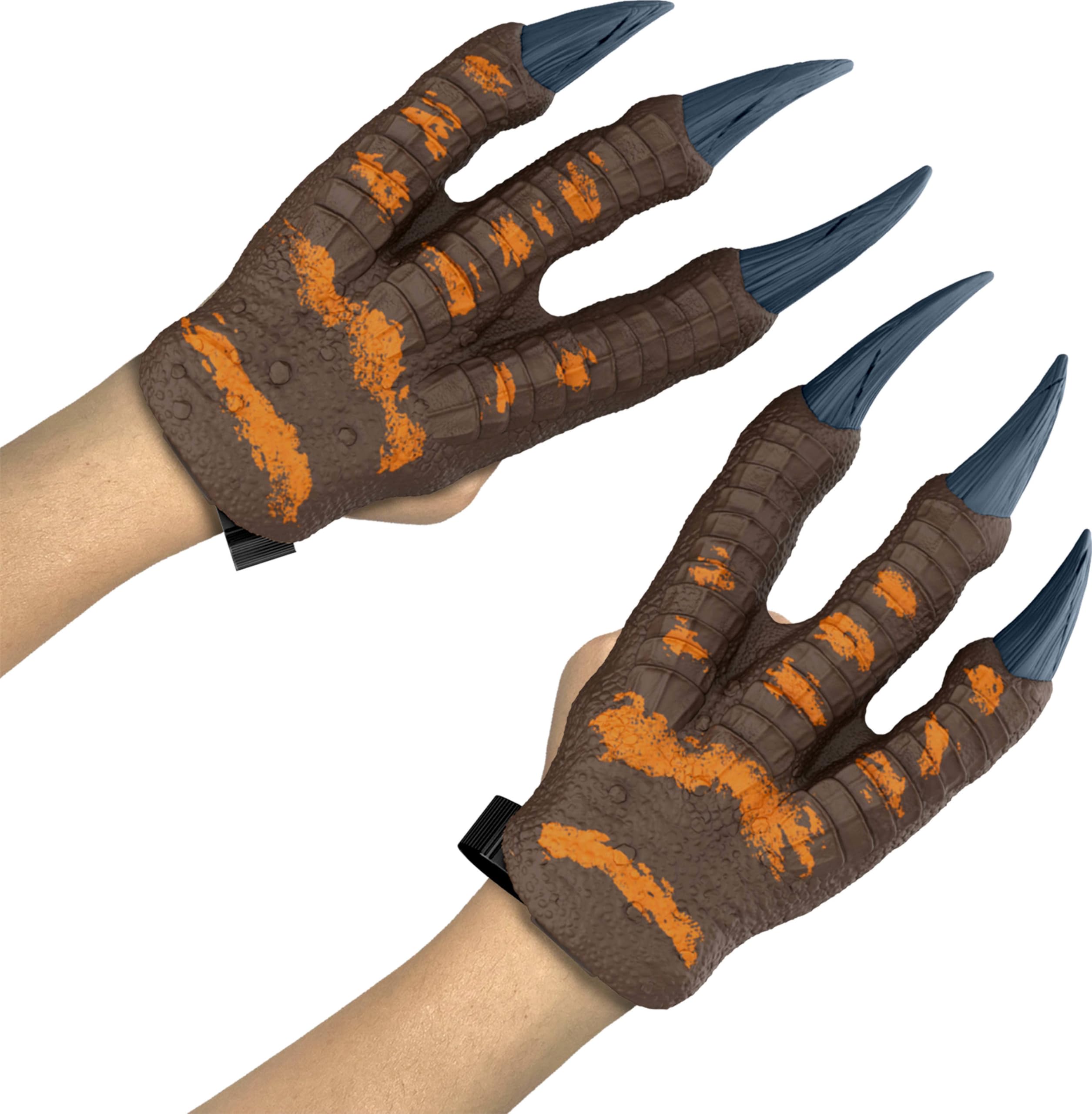 Mattel Jurassic World Rebirth Spinosaurus Battle Claws, Dinosaur Soft Plastic Role Play Handwear, 10.8-Inch Long Costume Pair, Stretchy Strap