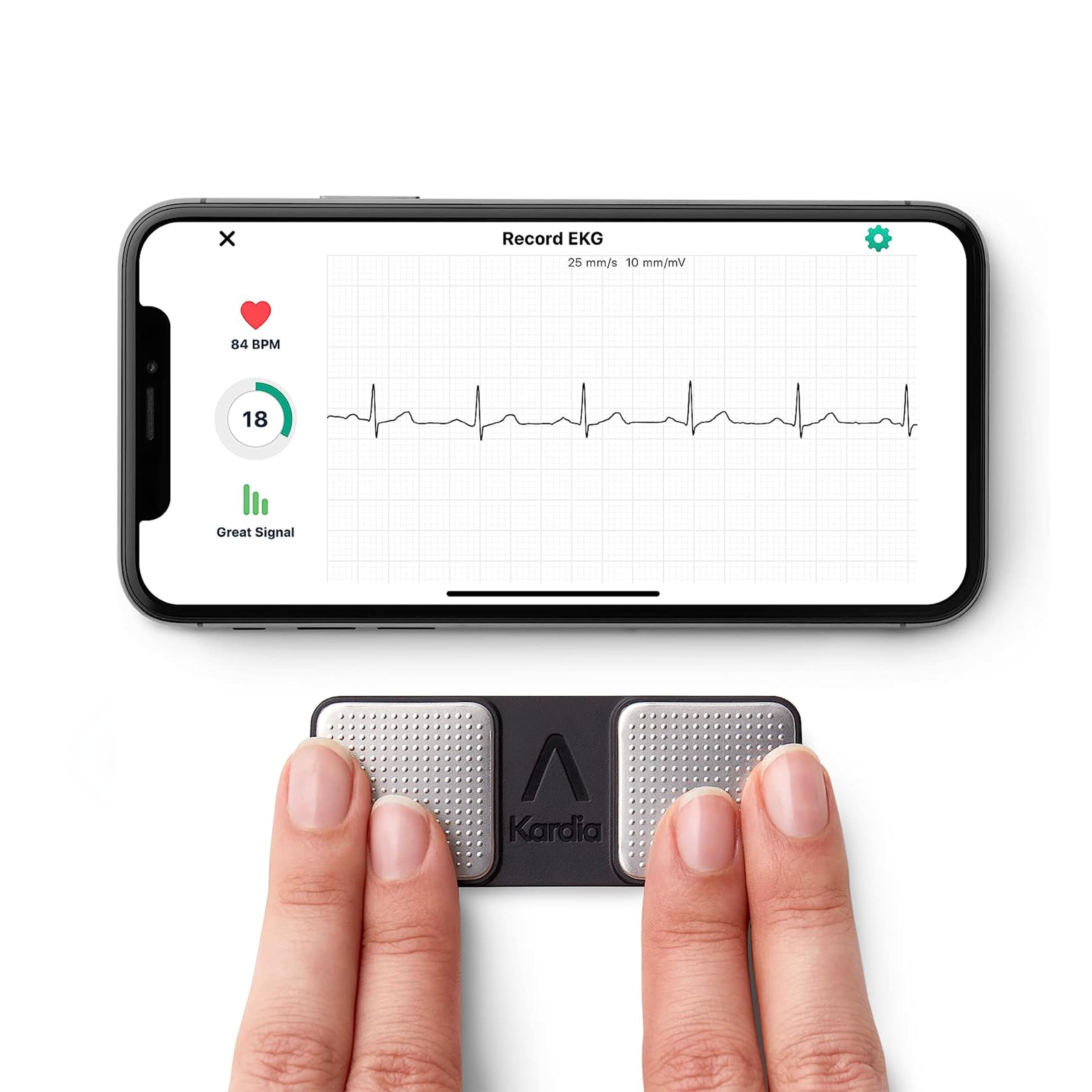 KardiaMobile 1-Lead Personal EKG Monitor - Record EKGs at Home - Detects AFib and Irregular Arrhythmias - Instant Results in 30 Seconds - Easy to Use - Works with Most Smartphones