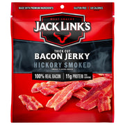 Jack Link's Bacon Jerky, Hickory Smoked - Flavorful Ready to Eat Meat Snack with 11g of Protein per Serving, Made with 100% Thick Cut Real Bacon, Protein Snack, Keto Friendly, 2.5 oz.