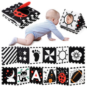 URMYWO Black and White Baby Toys, Tummy Time High Contrast Newborn Toys 0-3 Months, Soft Baby Book, Visual Stimulation Montessori Sensory Infant Toys 0-6-12 Months, Shower Gift for Boys Girls