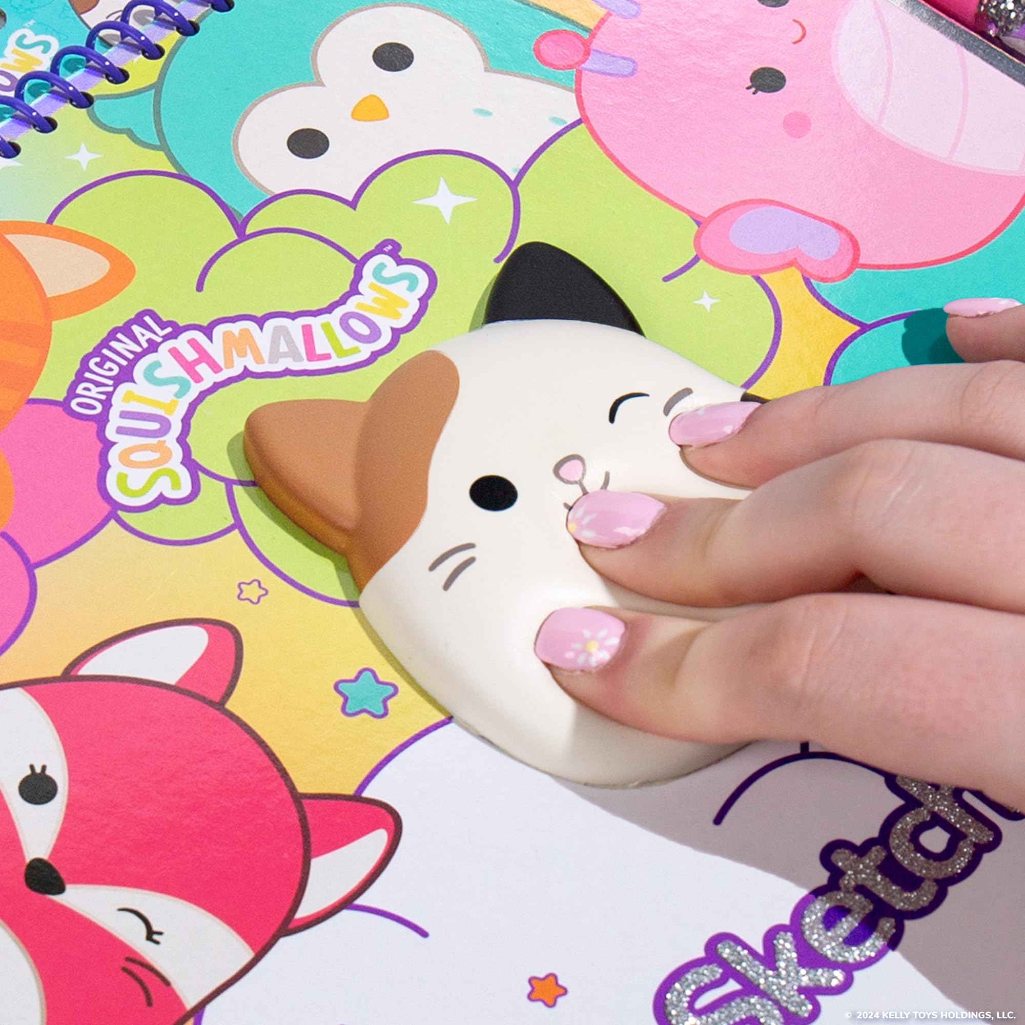 Original Squishmallows Sketchbook, Over 20 Stationery Supplies, Features Squishmallows Scrapbook Stickers, Cam The Cat Fidget Toy, Drawing Paper, Great Kids Craft, Coloring Books for Kids Ages 4-8