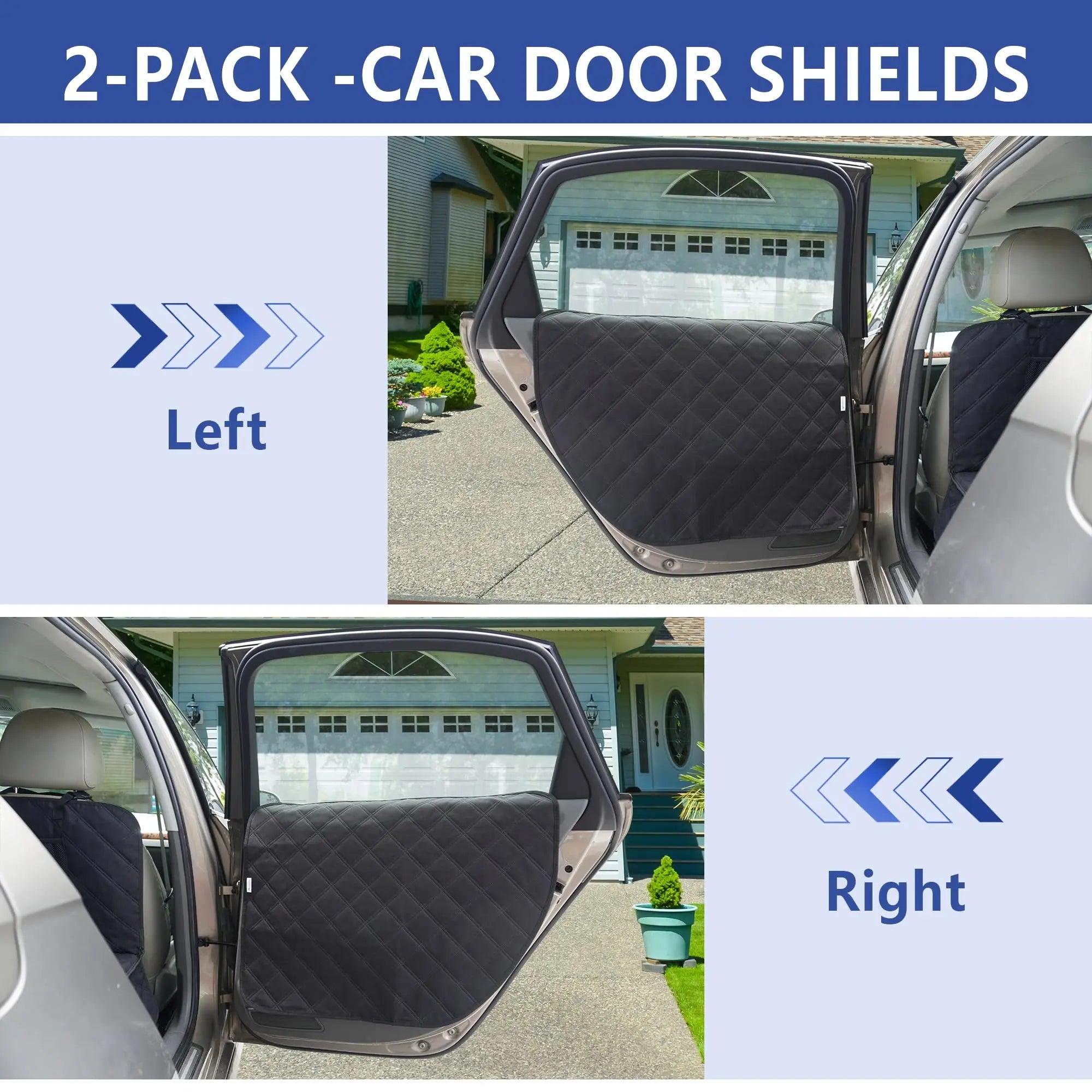 ALLANSING Dog Car Door Protector – Anti-Scratch/Stain-Resistant, Window-Roll-Compatible, No Tint Damage, 2-Pack, Secure Fit for Car/SUV/Truck