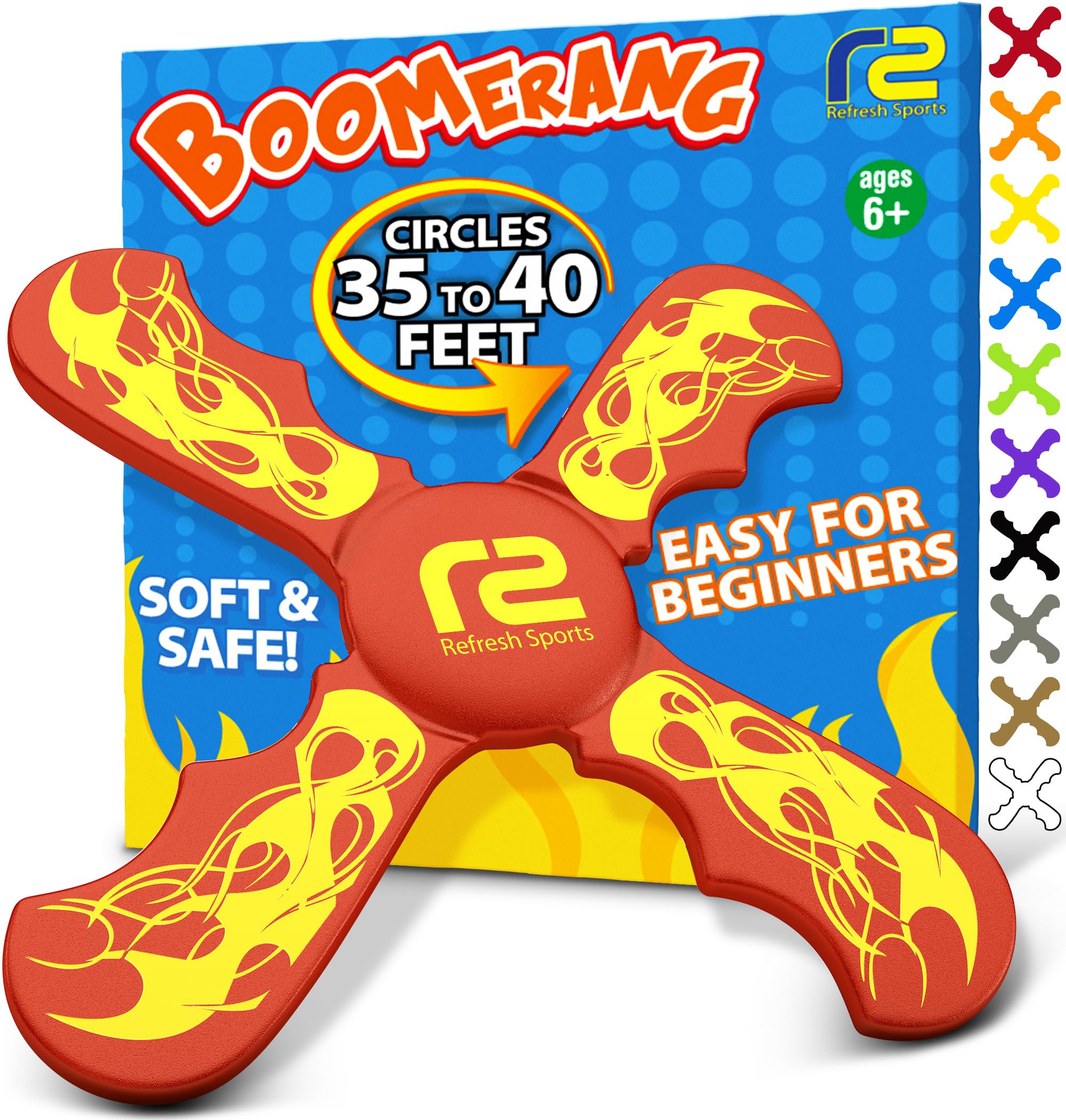 Boomerang for Kids - It Really Does Fly Back - Fun & Easy to Use Gifts for Boys & Girls - Best Toys for Ages 8-13 Gift Idea - Soft Foam Design Stocking Stuffers for Kids 6 7 8 9 10 Year Old Boy Gifts