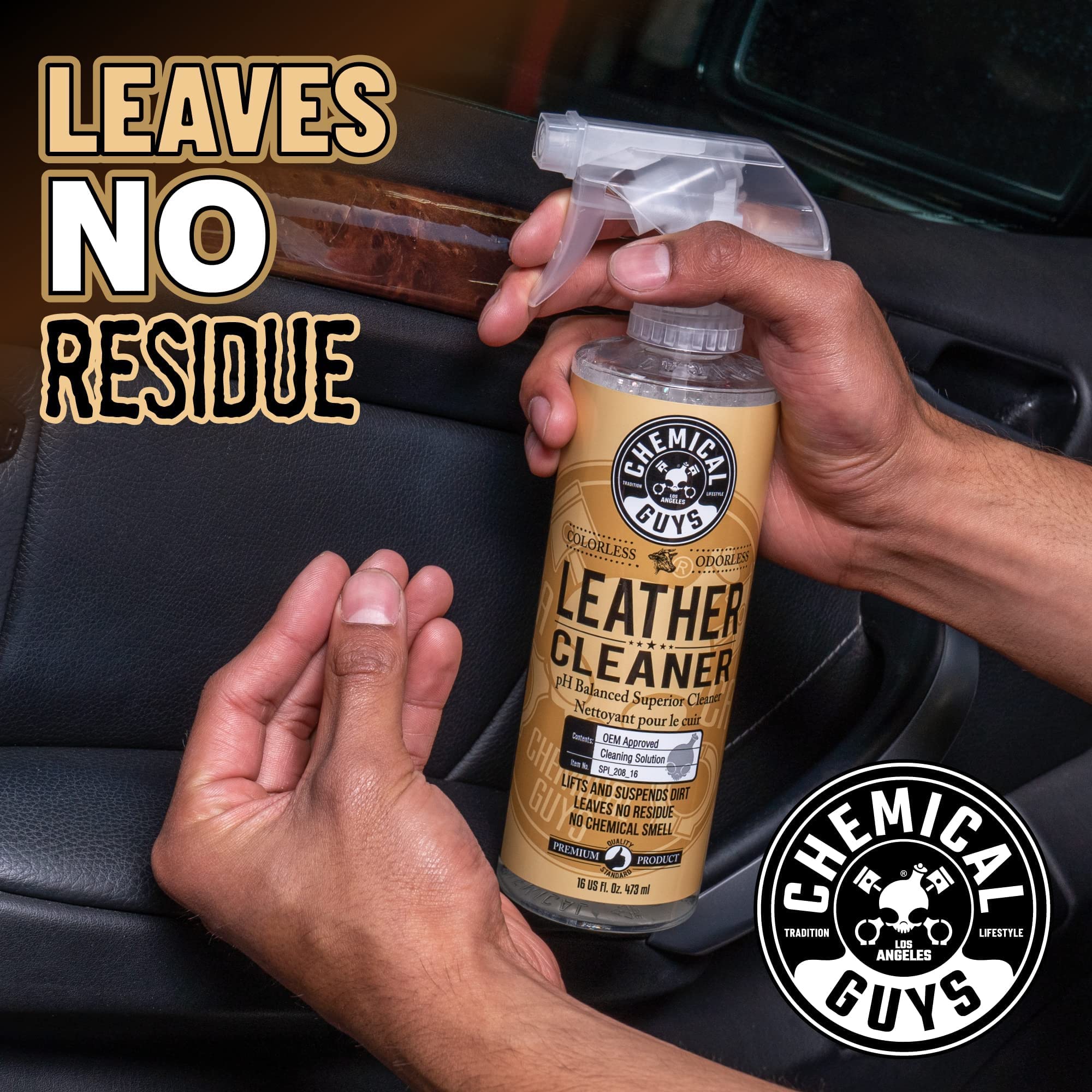 Chemical Guys SPI_109_16 Leather Cleaner and Conditioner Kit for Use on Leather Apparel, Furniture, Car Interiors, Shoes, Boots, Bags & More (2 - 16 fl oz Bottles)