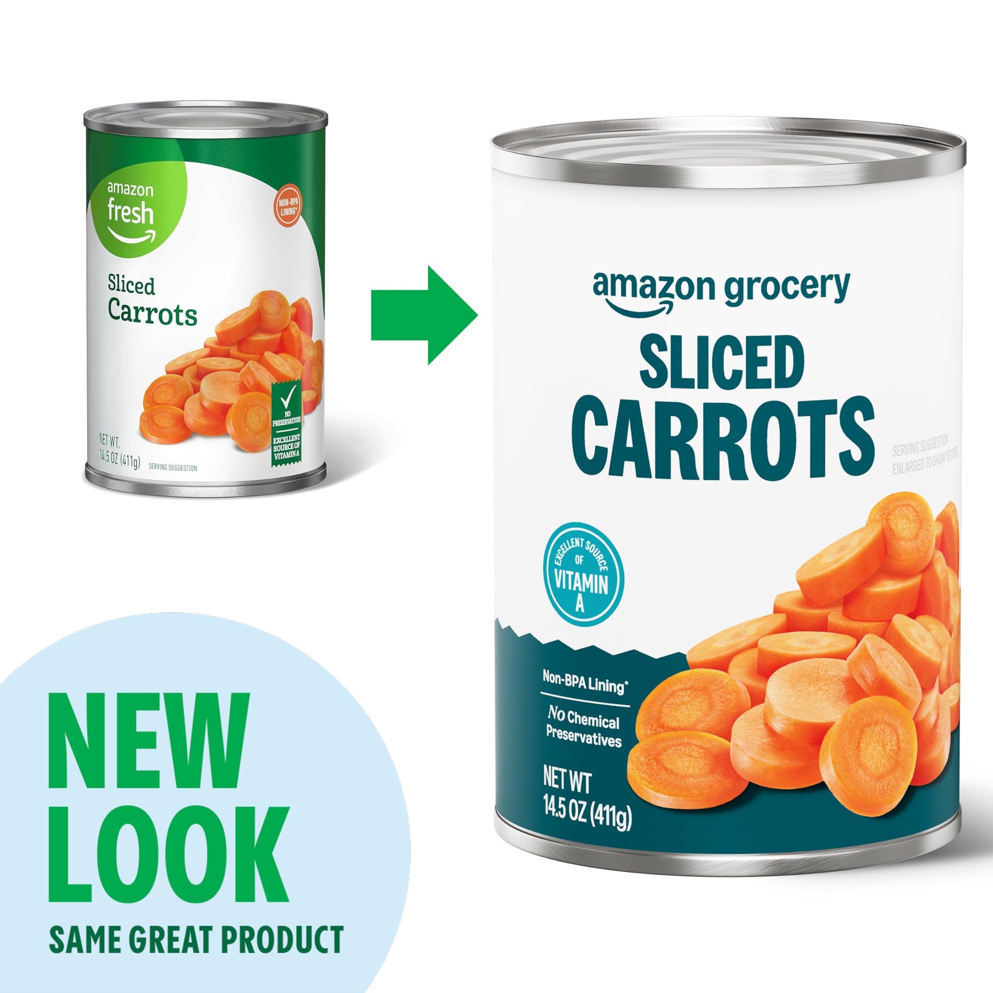 Amazon Grocery, Canned Sliced Carrots, 14.5 Oz (Previously Amazon Fresh, Packaging May Vary)