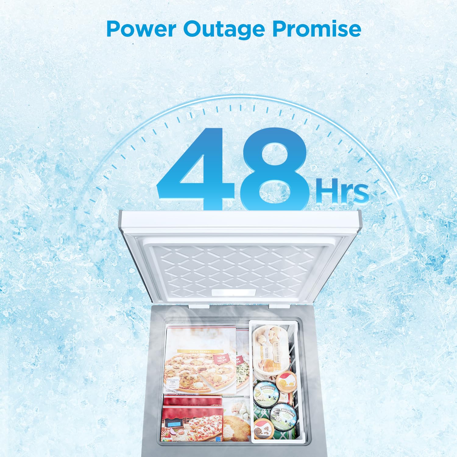 Midea MERC04C4BAWW 3.5 Cubic Feet Chest Freezer, Cu.ft-Convertible, White