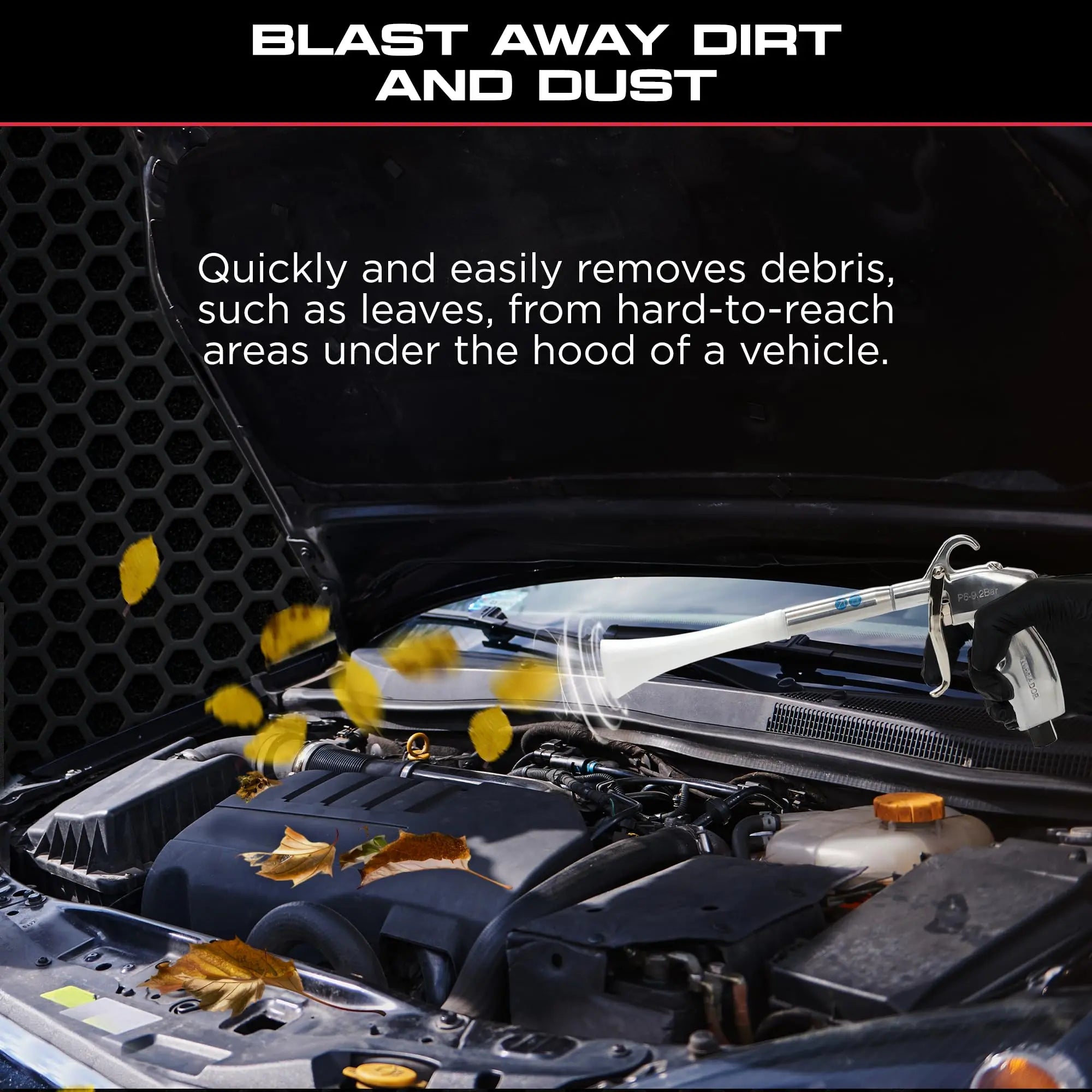 Tornador Z-014 Air Blow Out Tool | High-Performance Air Blower for Fast Car Detailing | Quickly Cleans & Dries Hard-to-Reach Areas | Essential Tool for Professionals