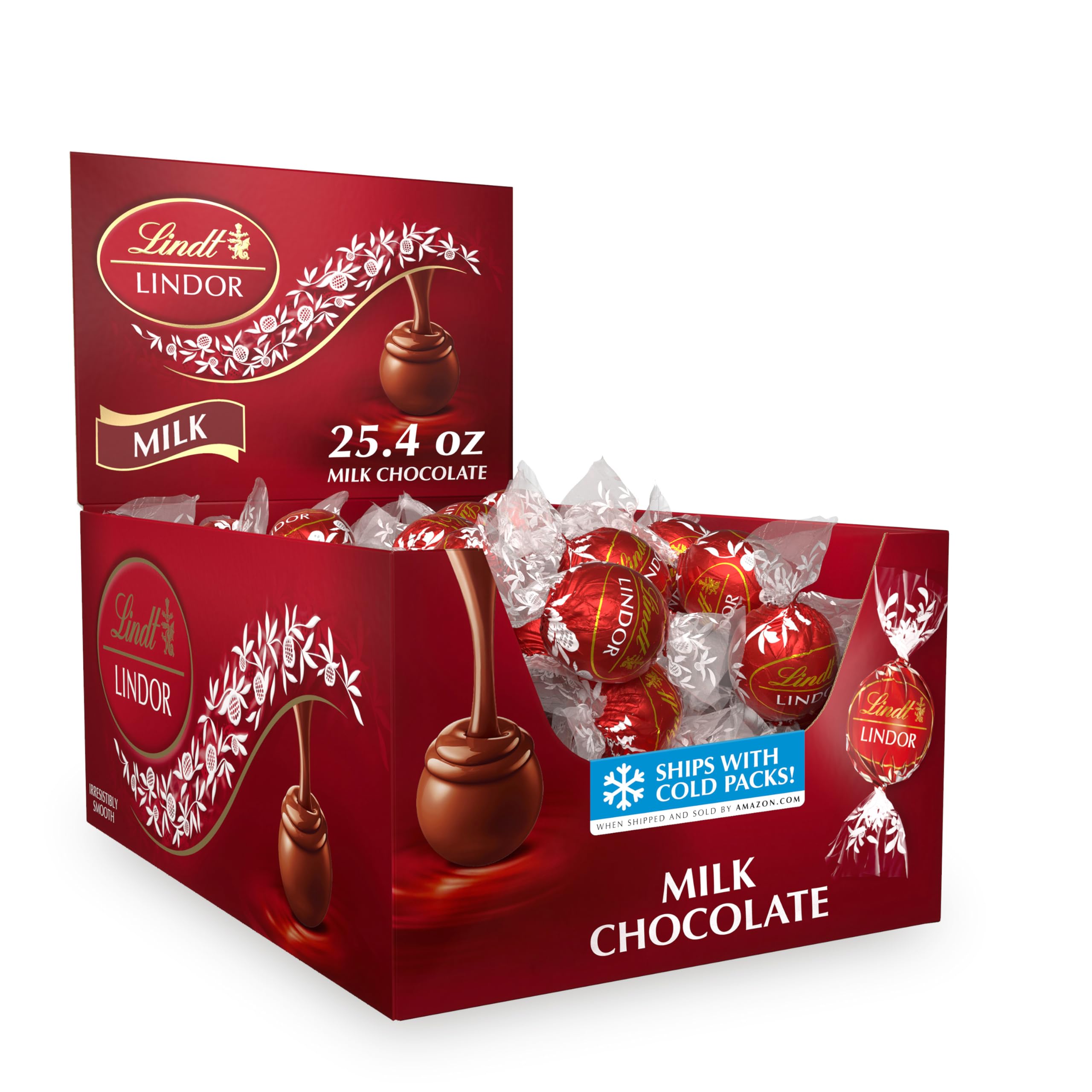 Lindt LINDOR Milk Chocolate Candy Truffles, Halloween Candy, 25.4 oz., 60 Count