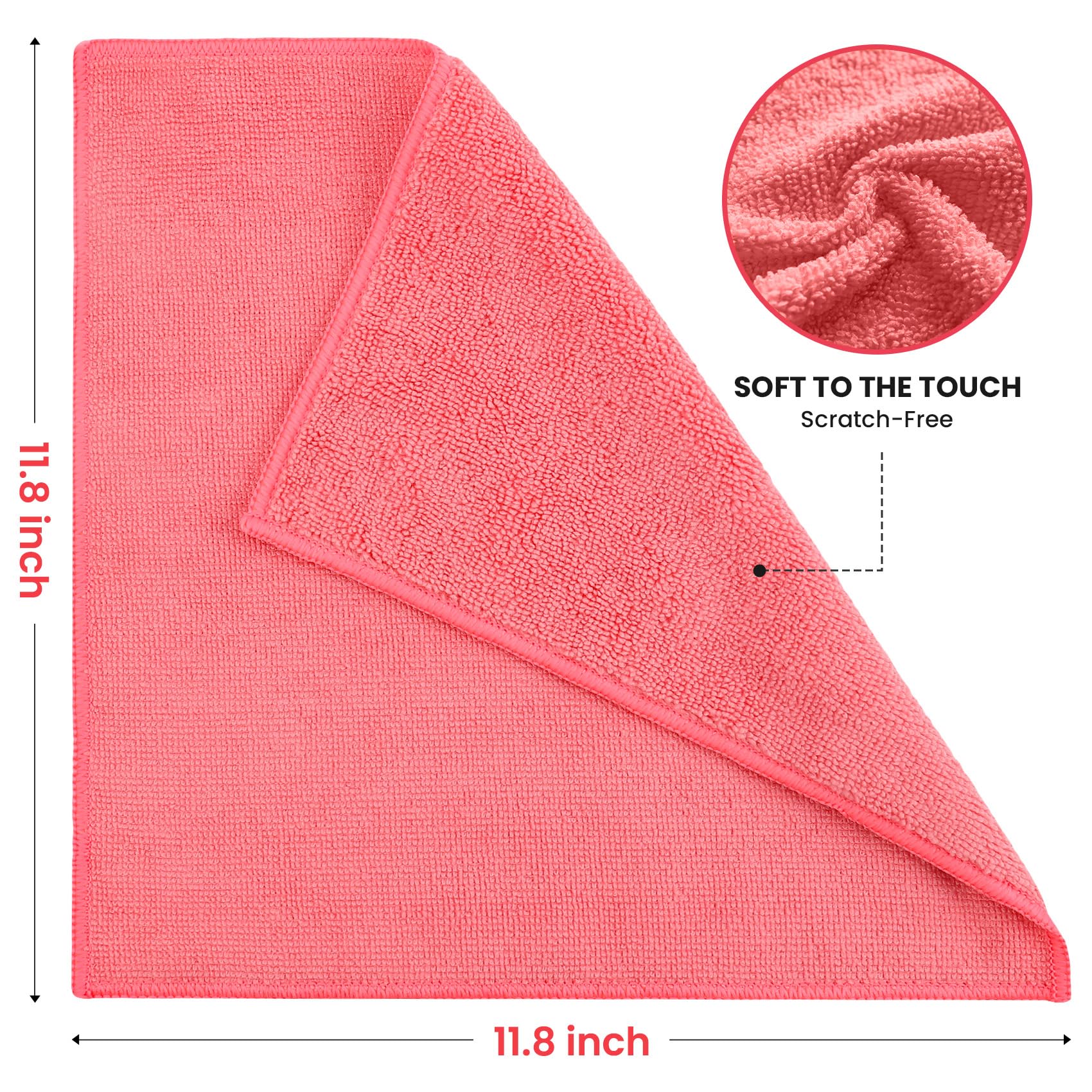 SIFANGKE Microfiber Cleaning Cloth, 12 Pack Assorted Color Cleaning Rags for Housekeeping, Colorful Reusable Microfiber Towels for Car, Kitchen, Bathroom and Household Cleaning Supplies, 11.8"X11.8"