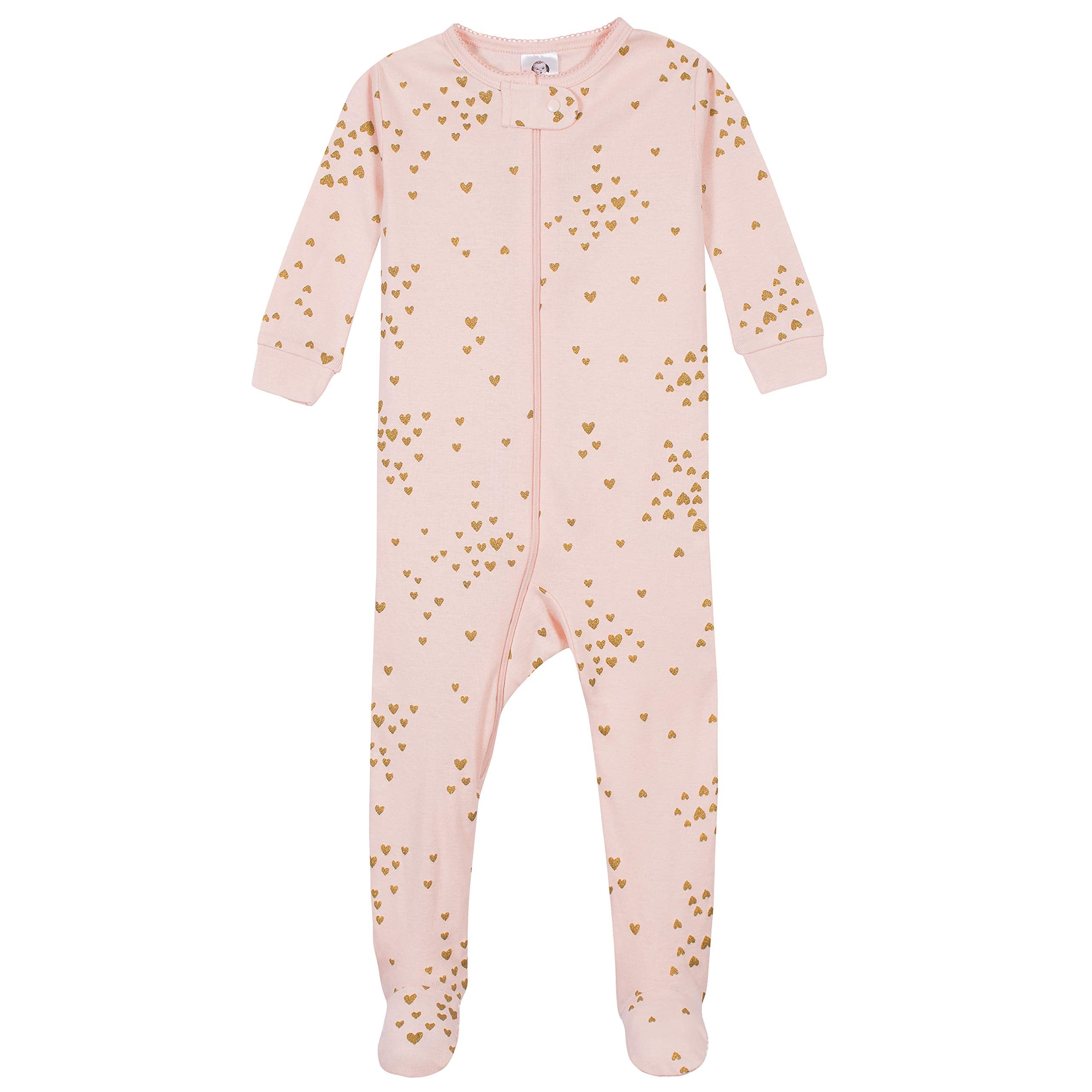 Gerber Baby Girls' 4-Pack Footed Pajamas, Love Llamas Pink, 18 Months