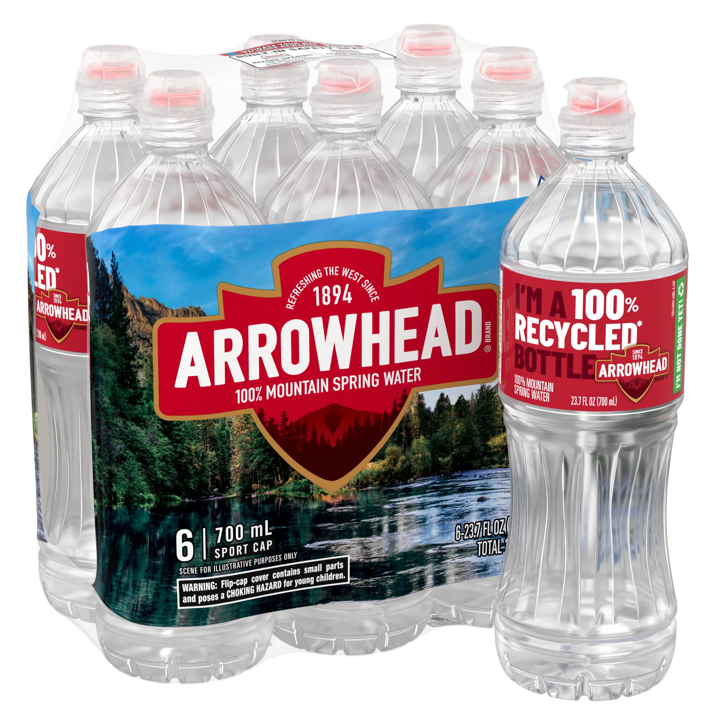 Arrowhead 100% Mountain Spring Water, 23.7 oz